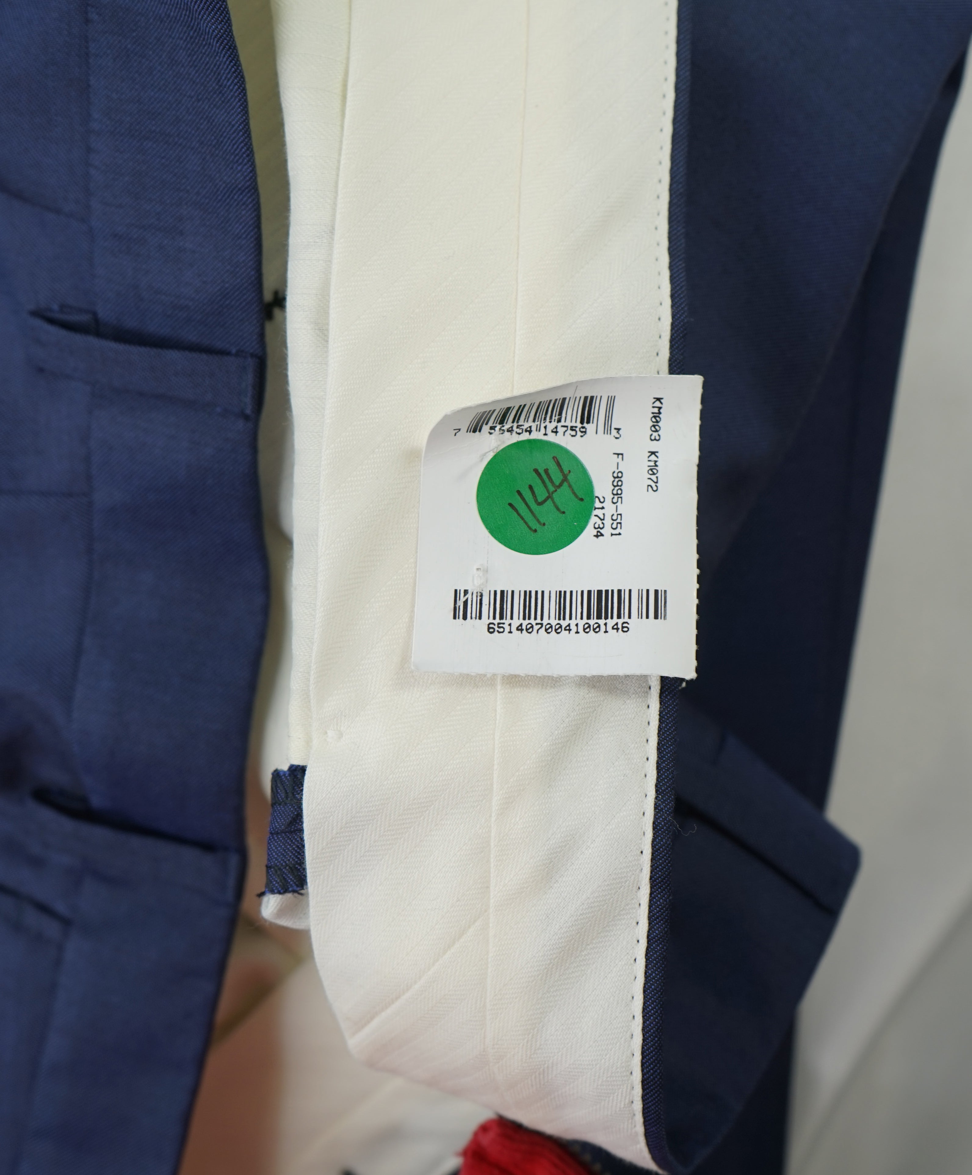 HICKEY FREEMAN - Bold Blue Wool Flat Front Dress Pants - 38W