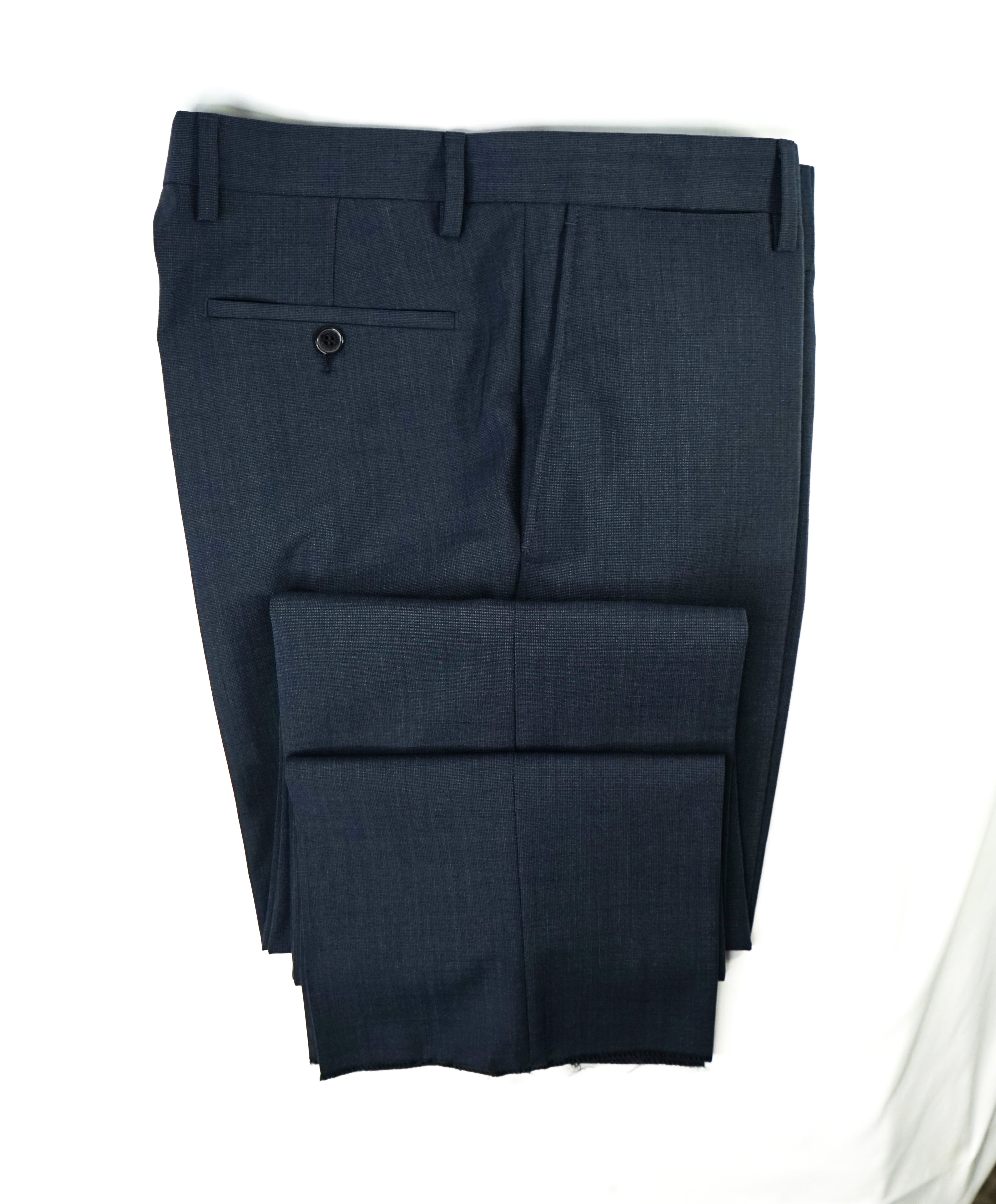 VERSACE COLLECTION - Green / Blue Textured Wool Dress Pants - 34W (50 EU)