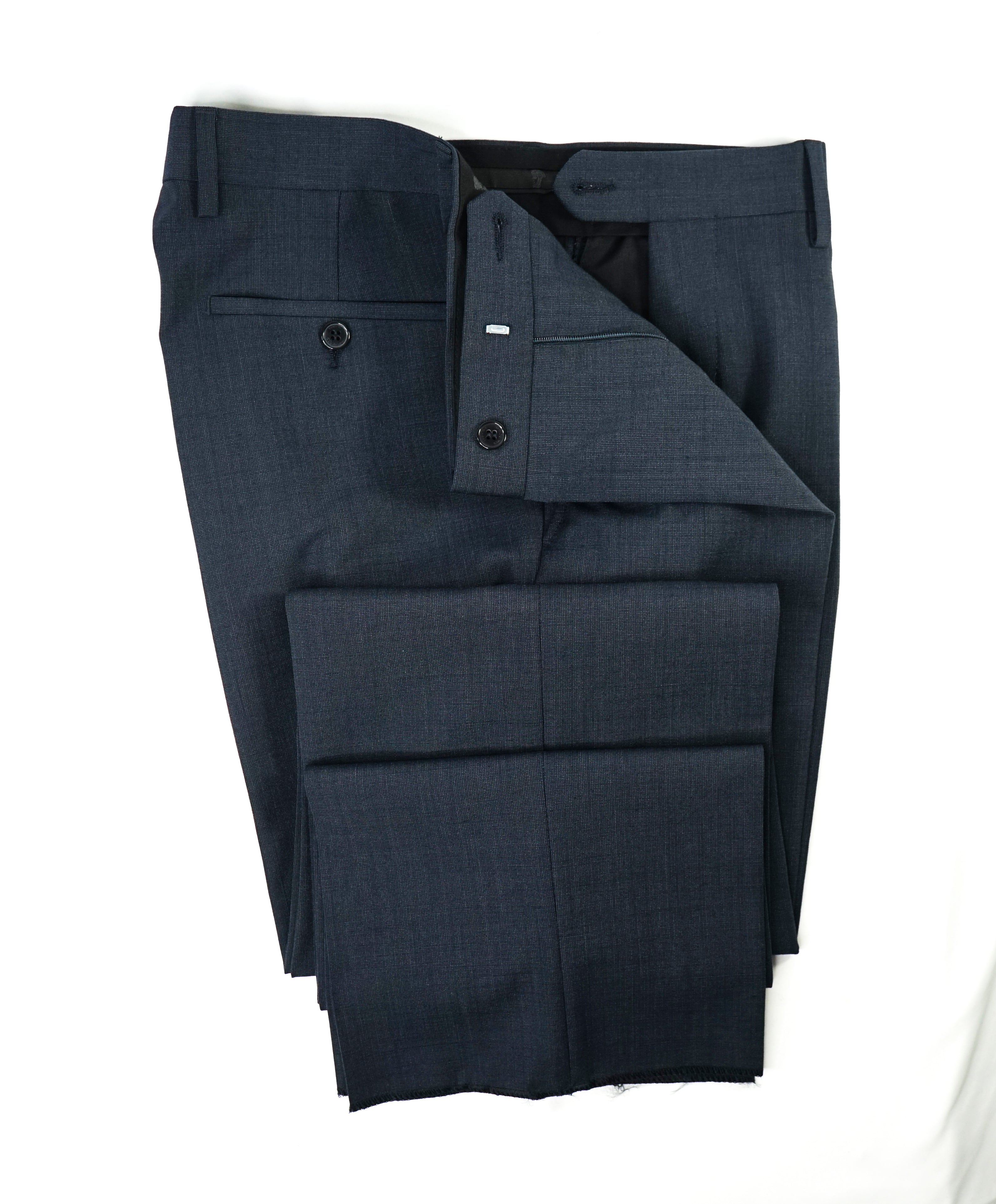 VERSACE COLLECTION - Green / Blue Textured Wool Dress Pants - 34W (50 EU)