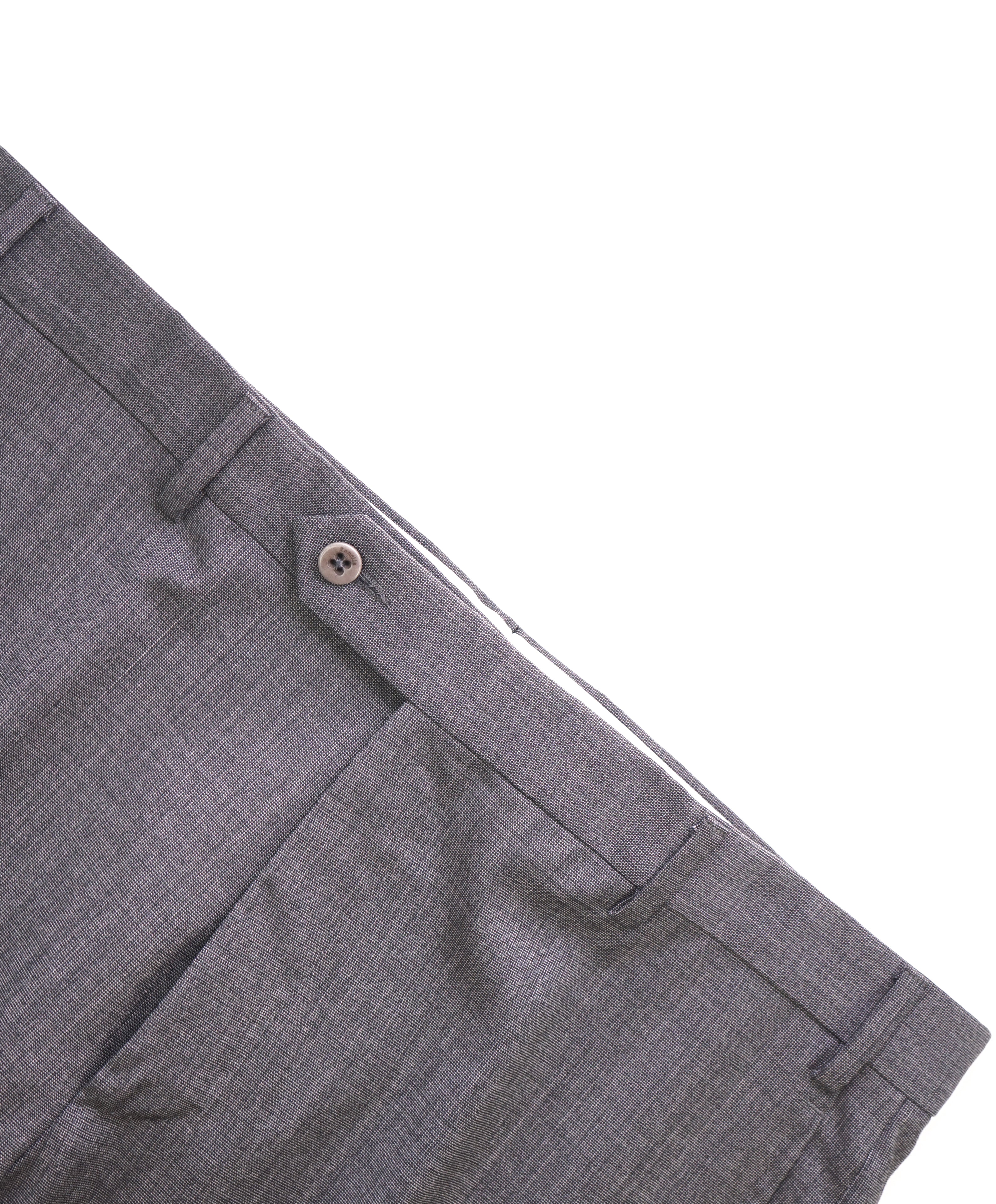 ZANELLA - Gray Textured “DEVON” Wool Flat Front Dress Pants - 36W