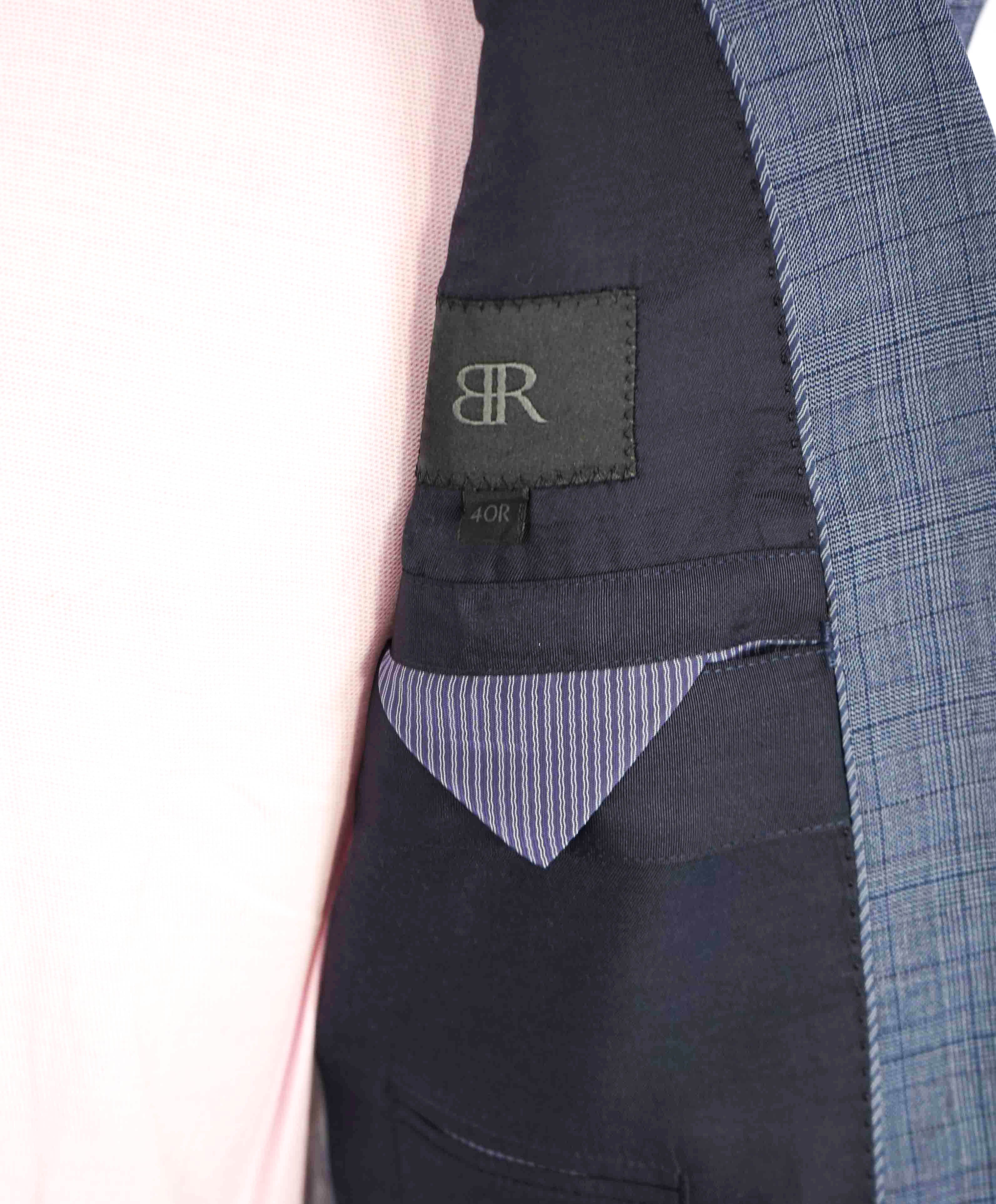 $595 BANANA REPUBLIC - *GUABELLO Fabric* Baby Blue Check Blazer - 40R (50EU)
