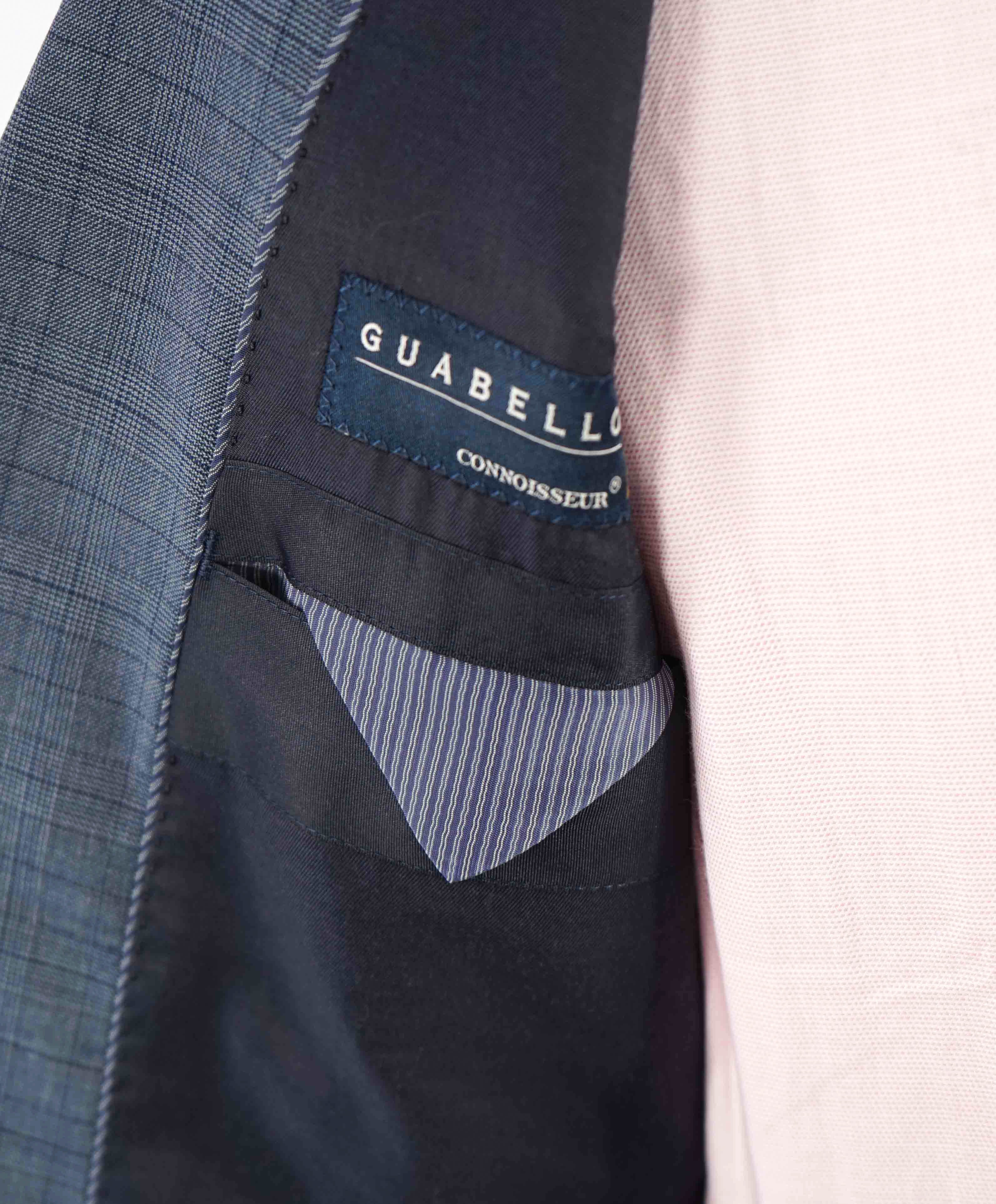 $595 BANANA REPUBLIC - *GUABELLO Fabric* Baby Blue Check Blazer - 40R (50EU)