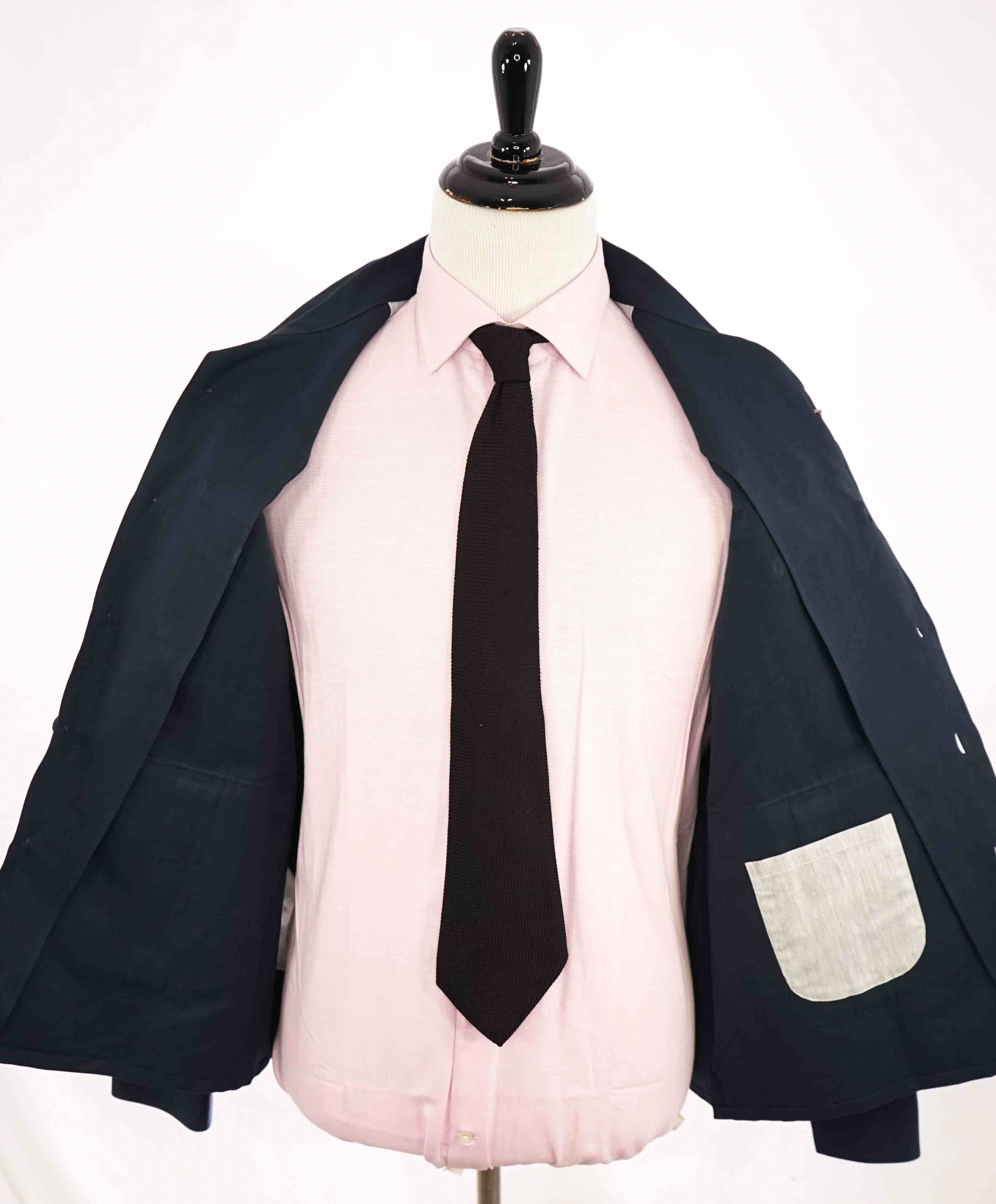 $745 ELEVENTY PLATINUM - Navy Blue Button Cotton/Linen Shirt Jacket Coat - M