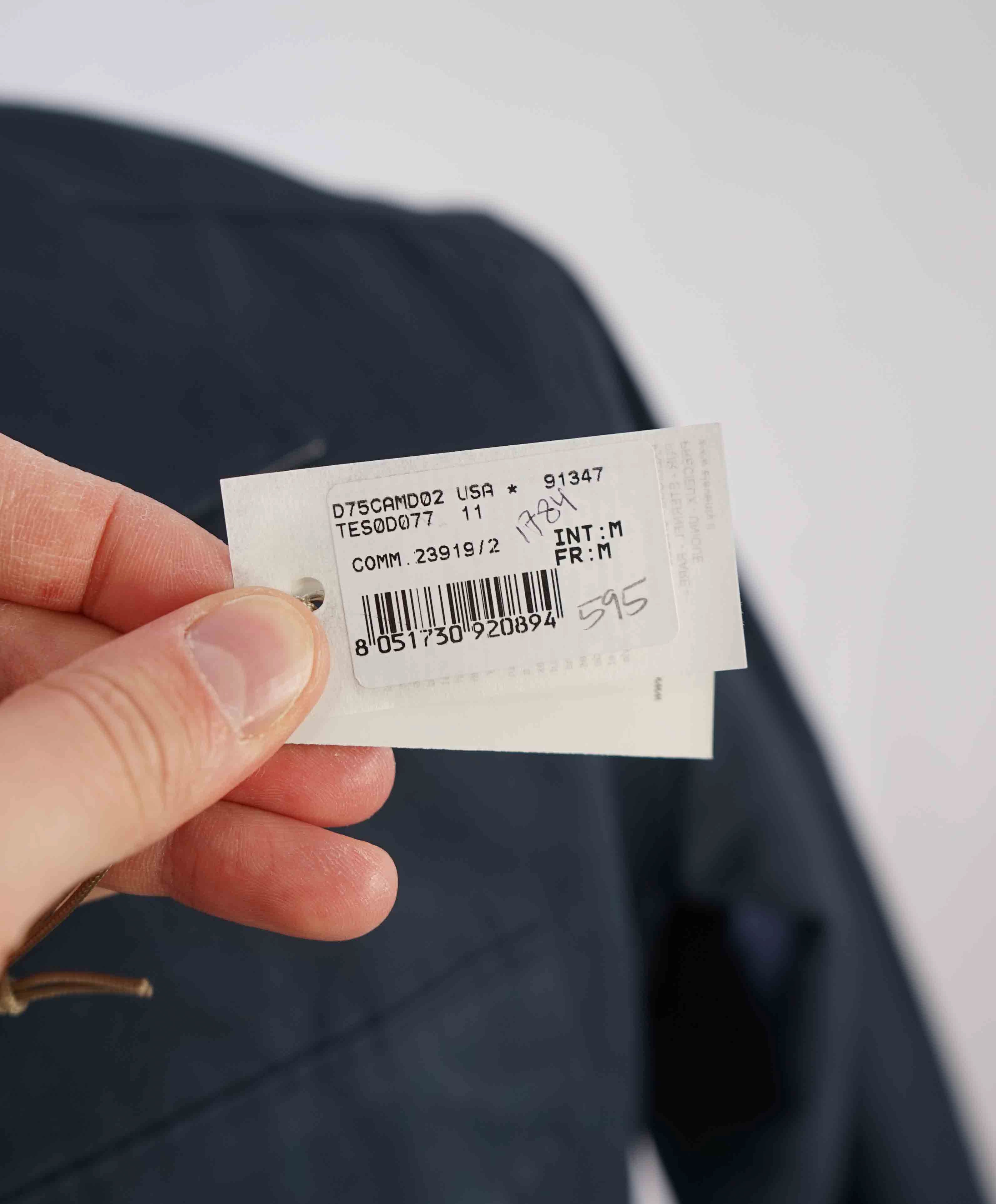 $745 ELEVENTY PLATINUM - Navy Blue Button Cotton/Linen Shirt Jacket Coat - M