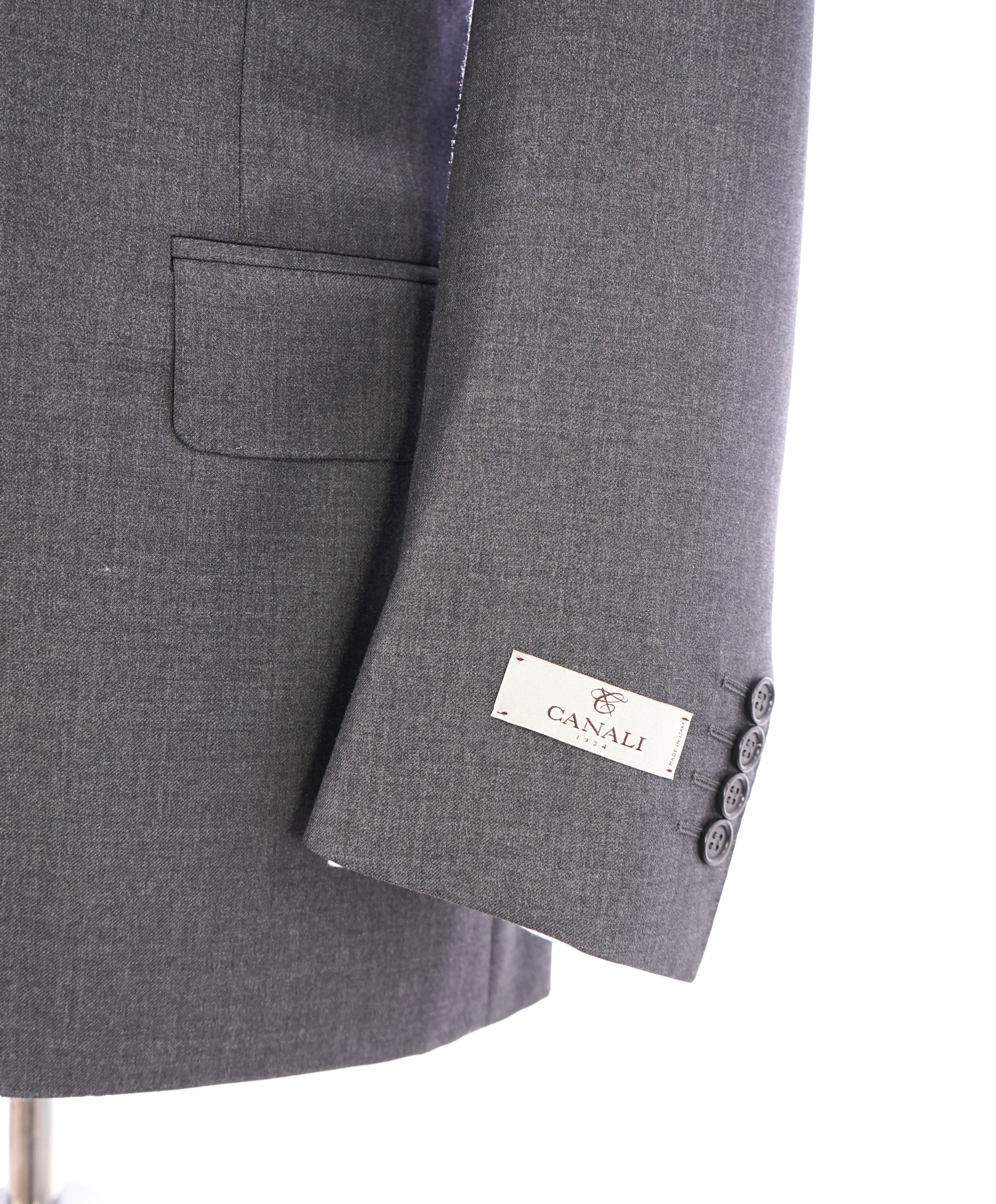CANALI - Gray Charcoal Notch Lapel Iconic Suit - 38S