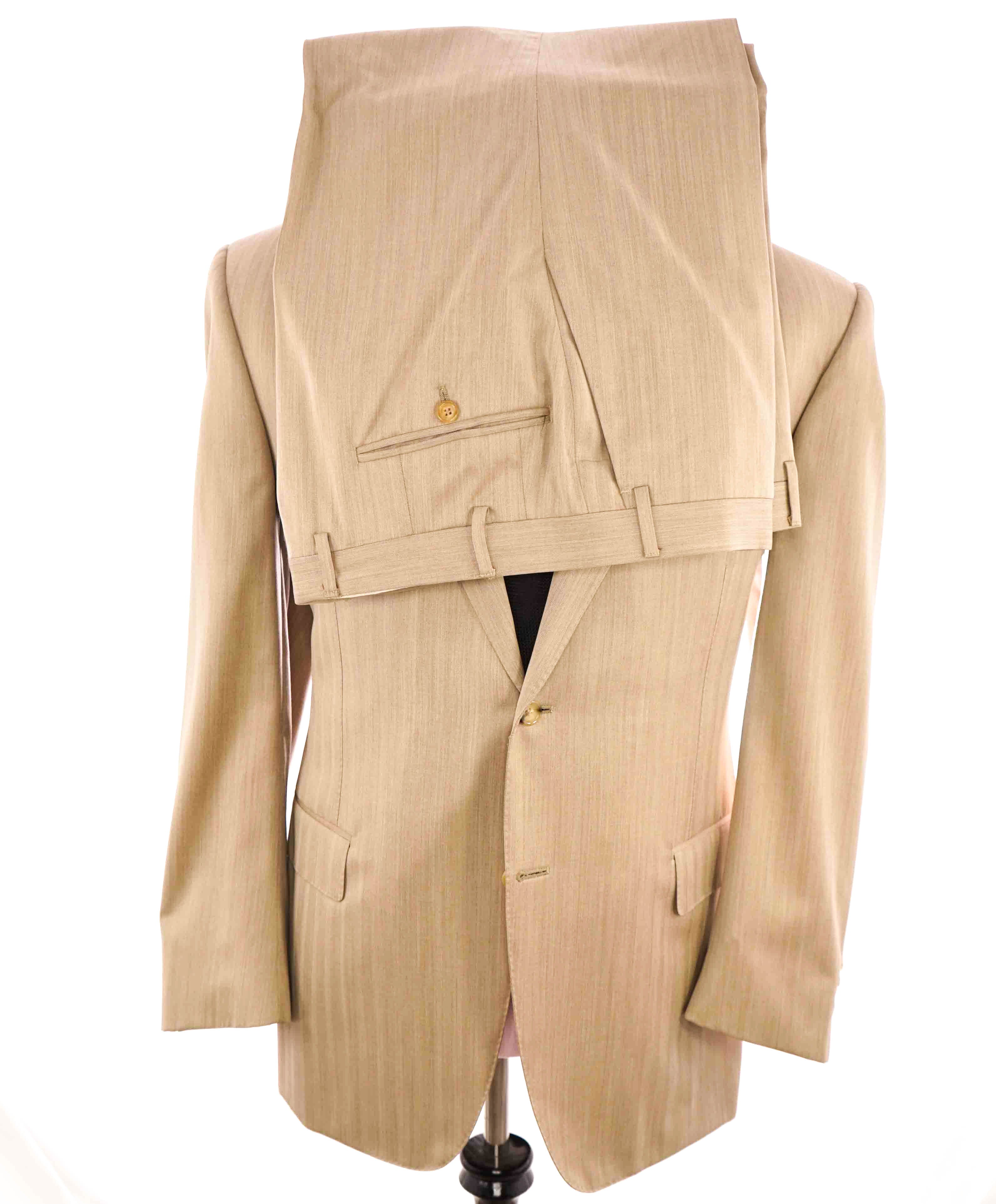 $3,000 *CANALI EXCLUSIVE* - PREMIUM Collection Super 150's Beige Suit - 46R