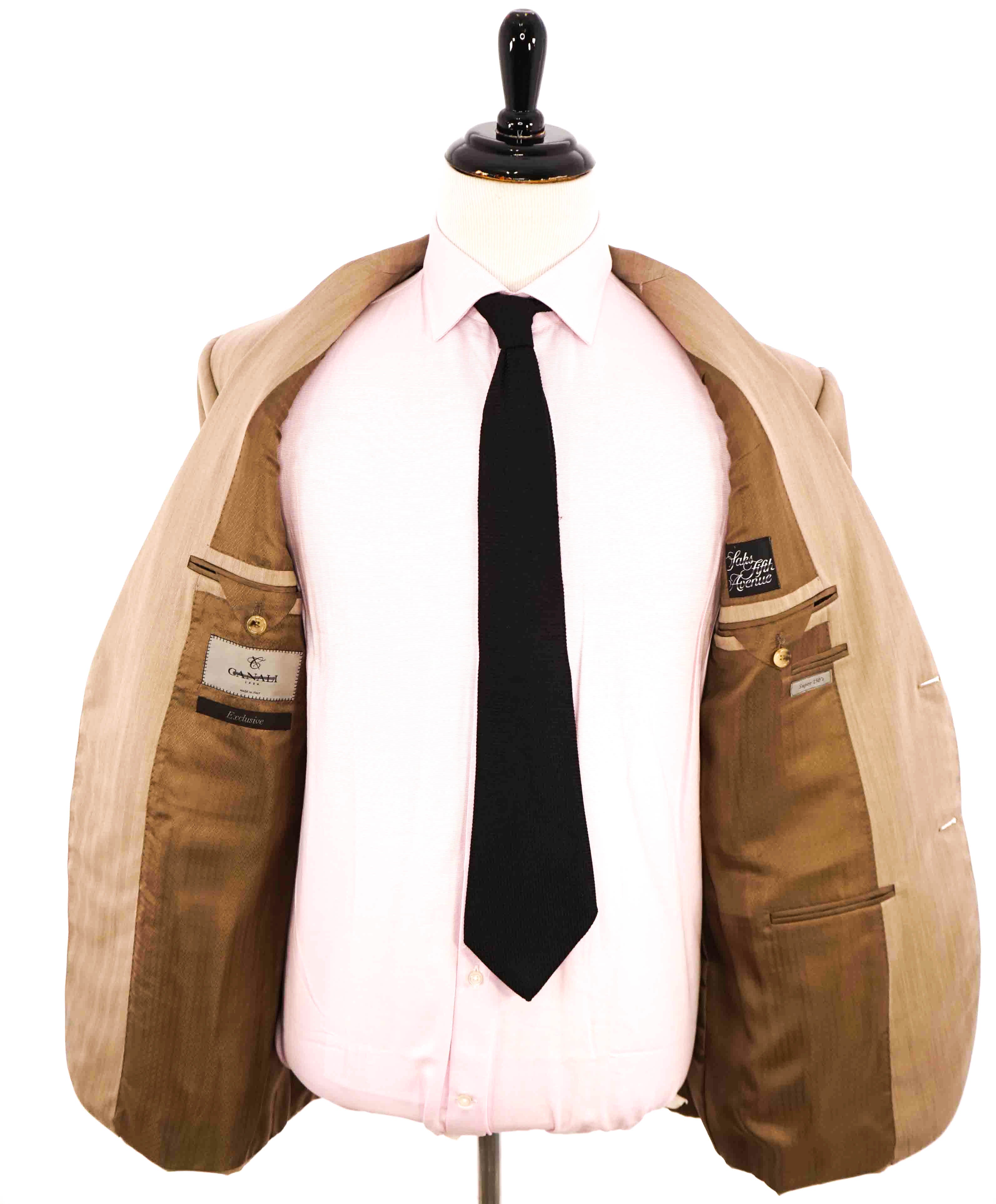 $3,000 *CANALI EXCLUSIVE* - PREMIUM Collection Super 150's Beige Suit - 46R