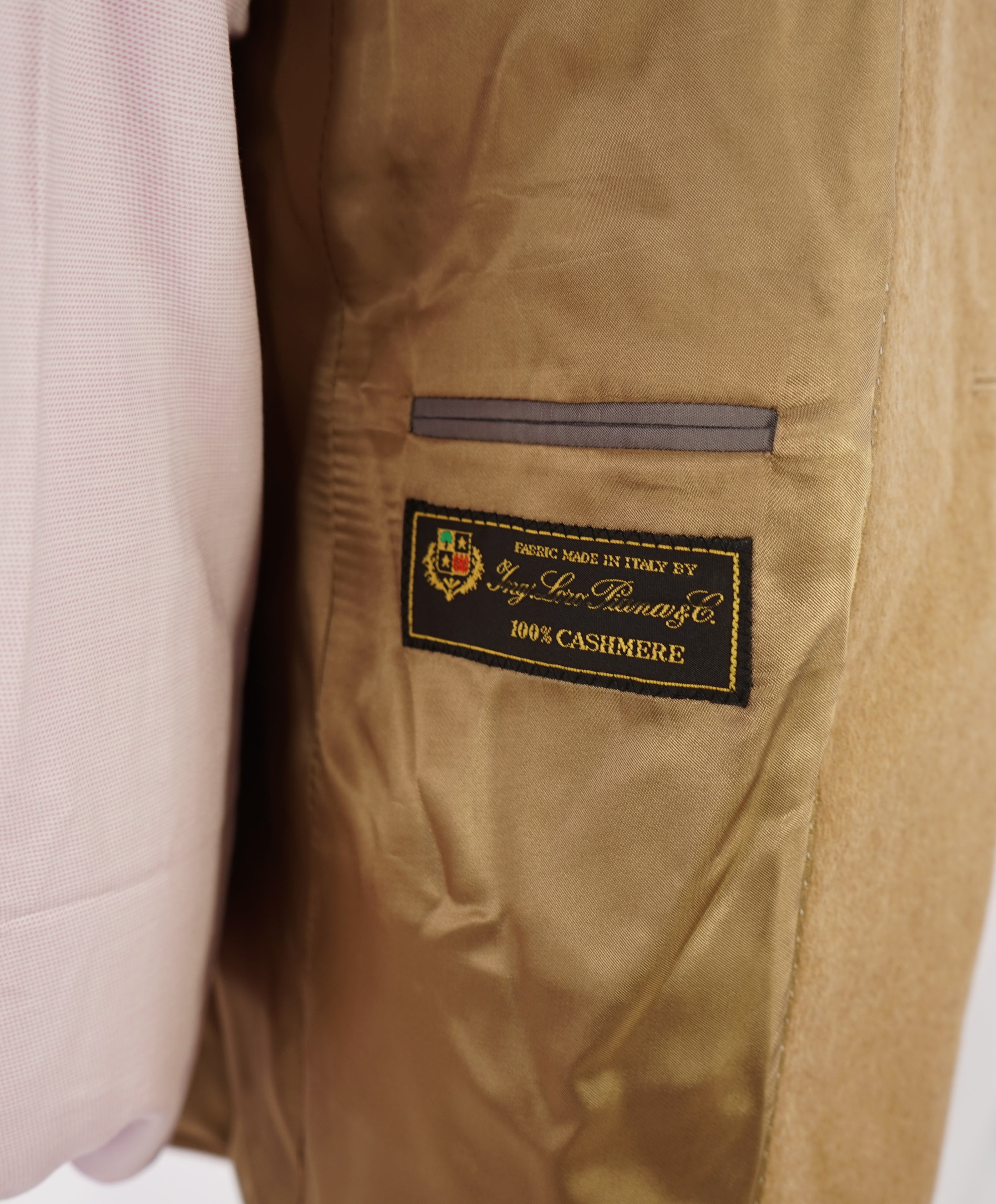 SAKS FIFTH AVENUE / LORO PIANA- 100% Cashmere Camel Blazer- 42L