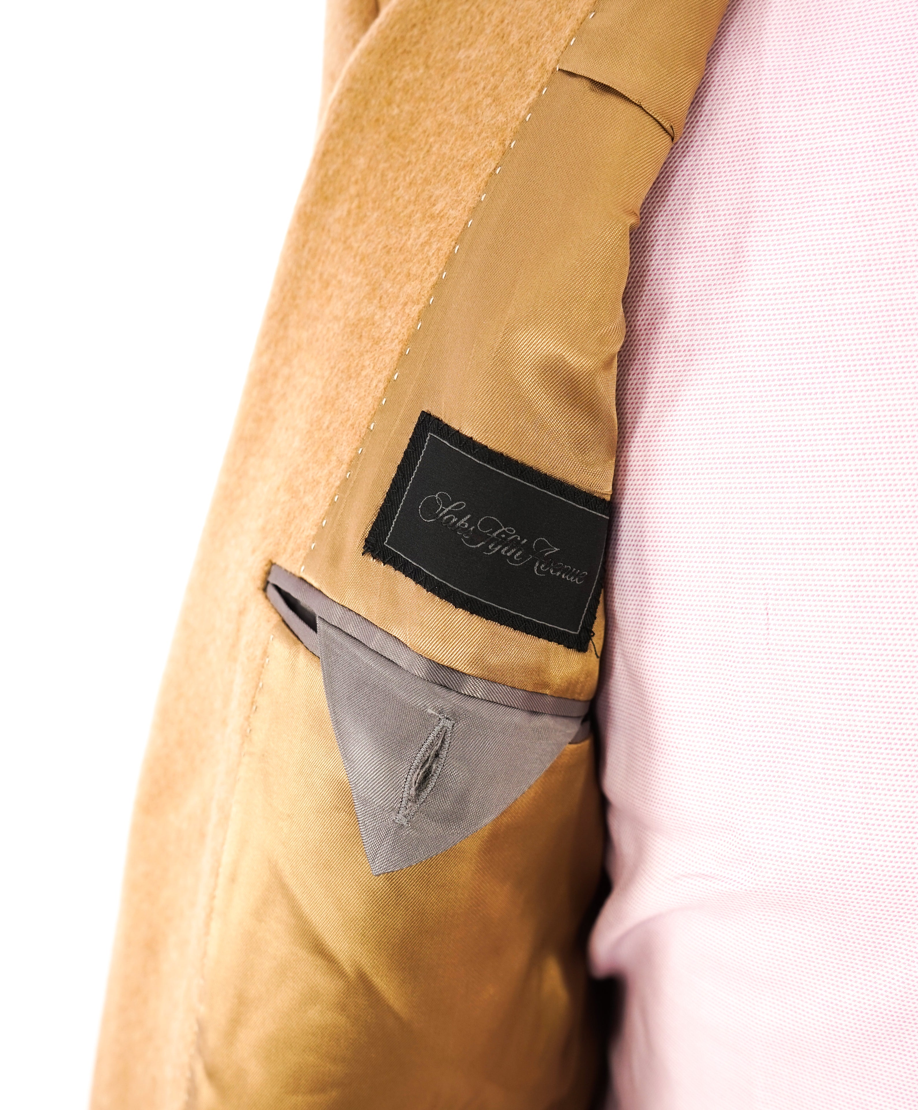 SAKS FIFTH AVENUE / LORO PIANA- 100% Cashmere Camel Blazer- 42L