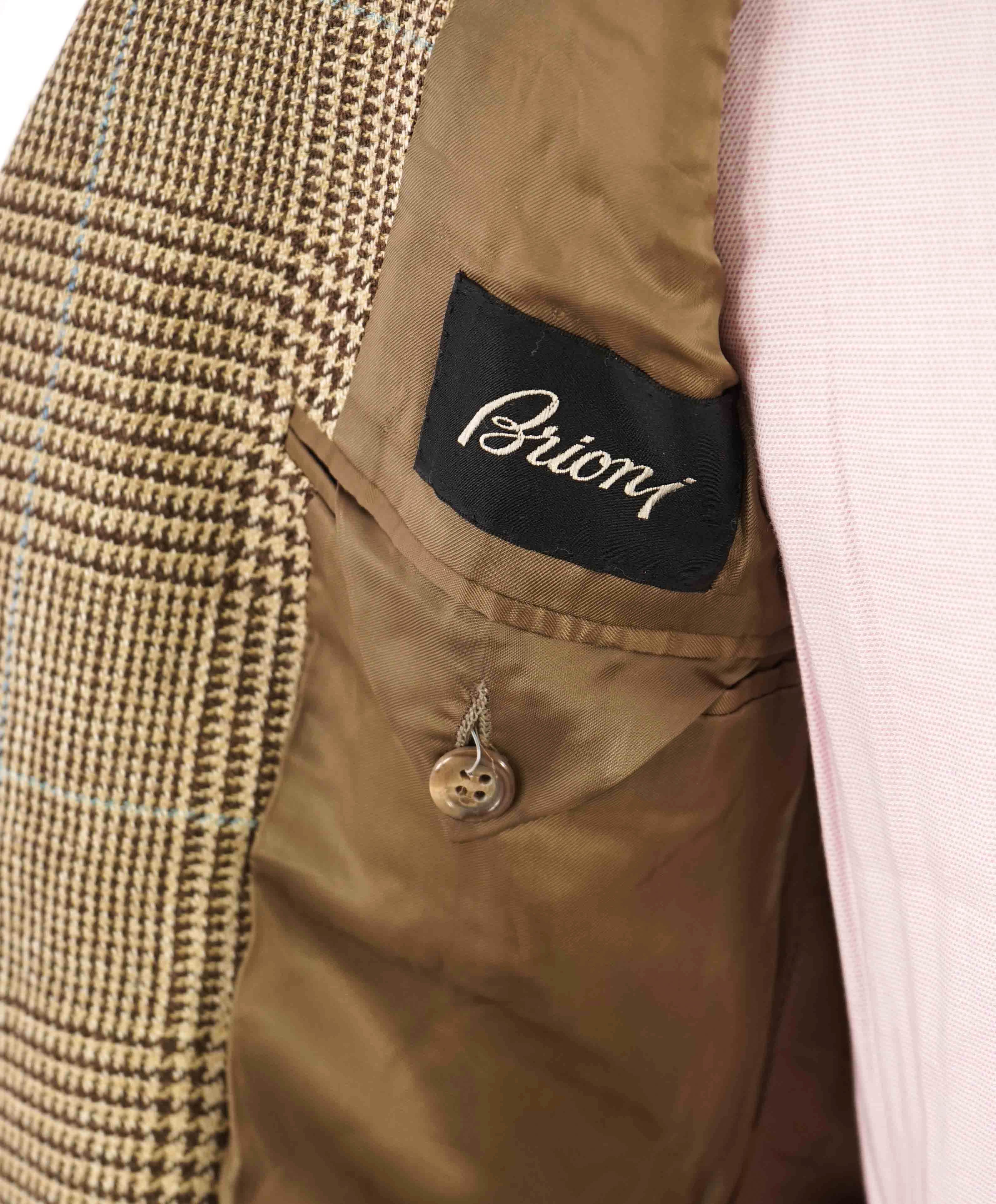 $5,495 BRIONI -"PARLAMENTO" BROWN/BLUE Light Wool Blazer Italy - 42L NWD