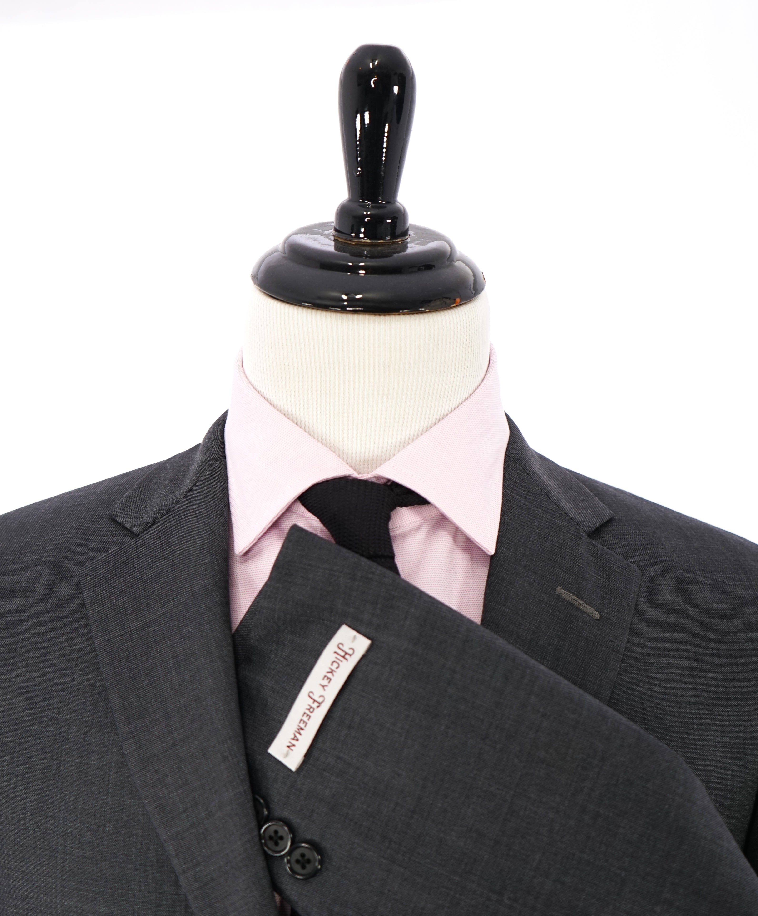 HICKEY FREEMAN - Gray Charcoal "Milburn ii" Notch Lapel Suit - 40R