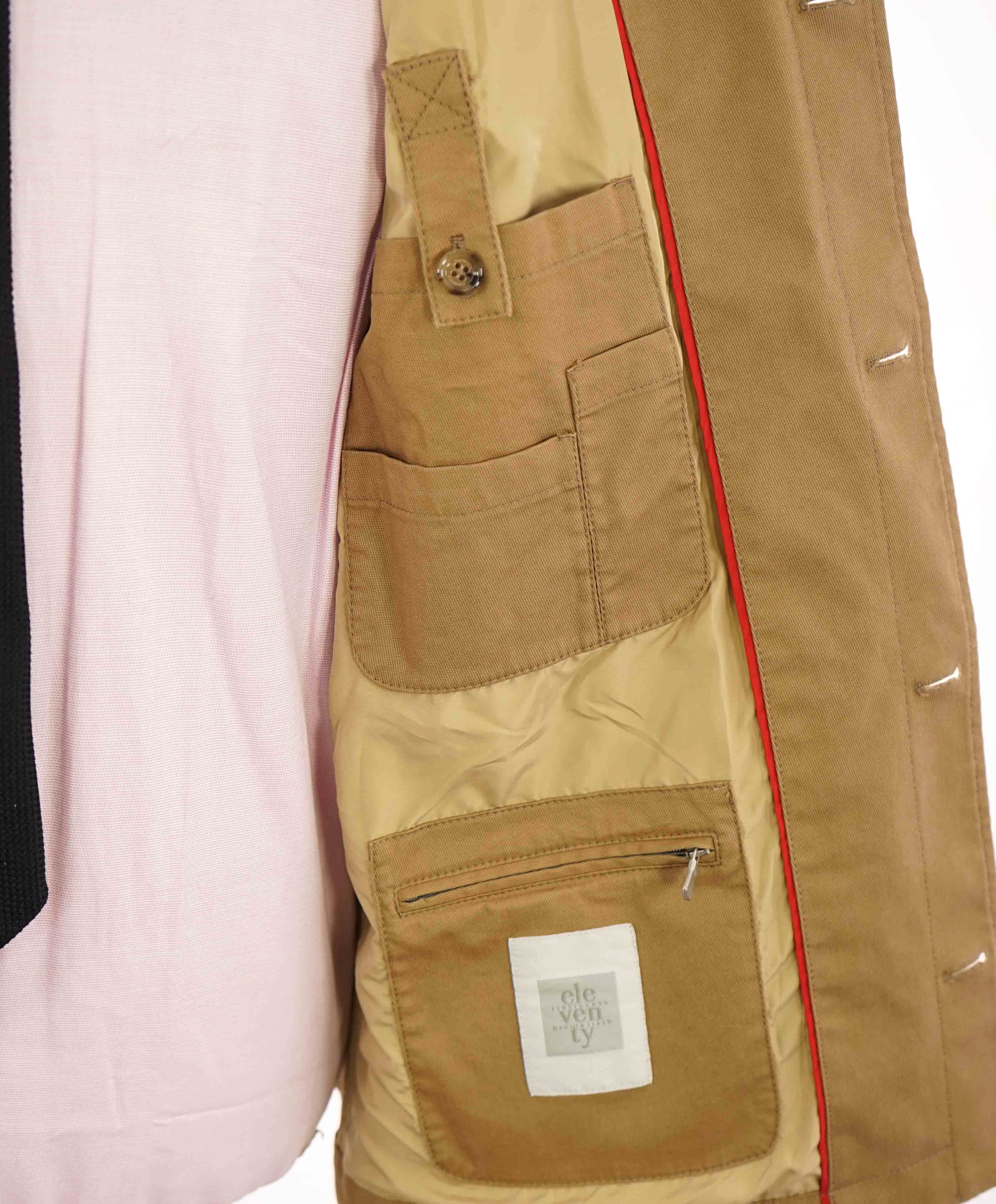 $1,295 ELEVENTY - Saharan Style Jacket In Cotton With Belt Coat- 40 (50EU)