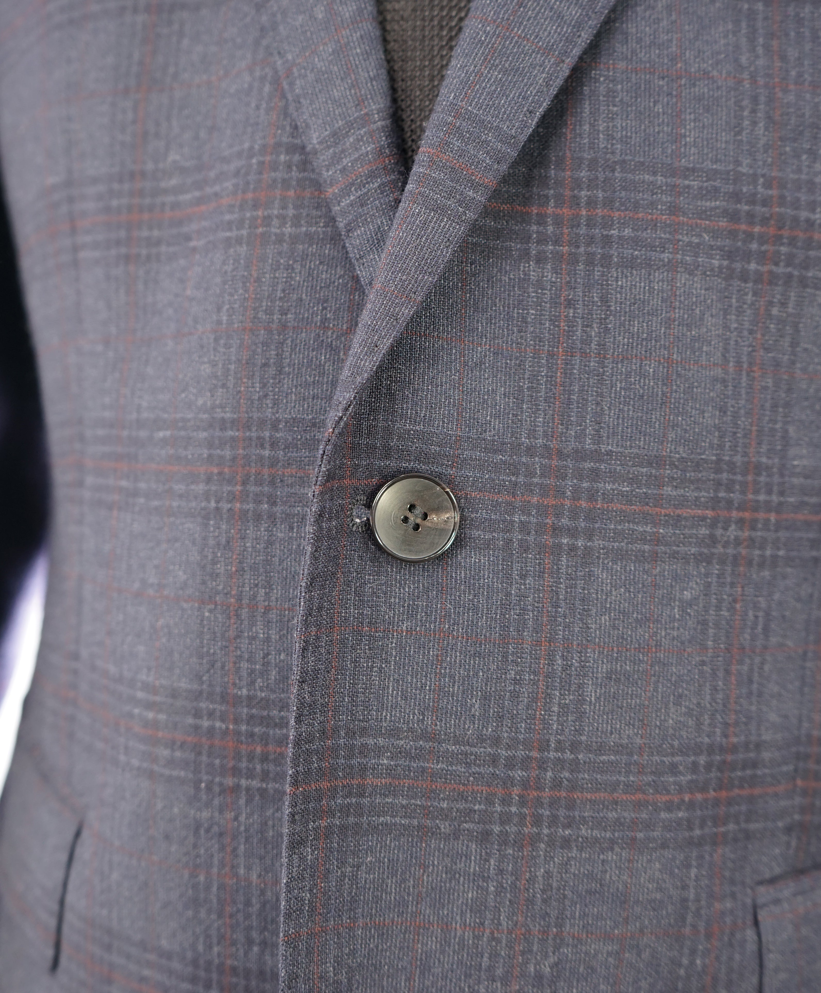 HUGO BOSS - Blue & Red Plaid Check "The Grand/Central US" Blazer - 42R