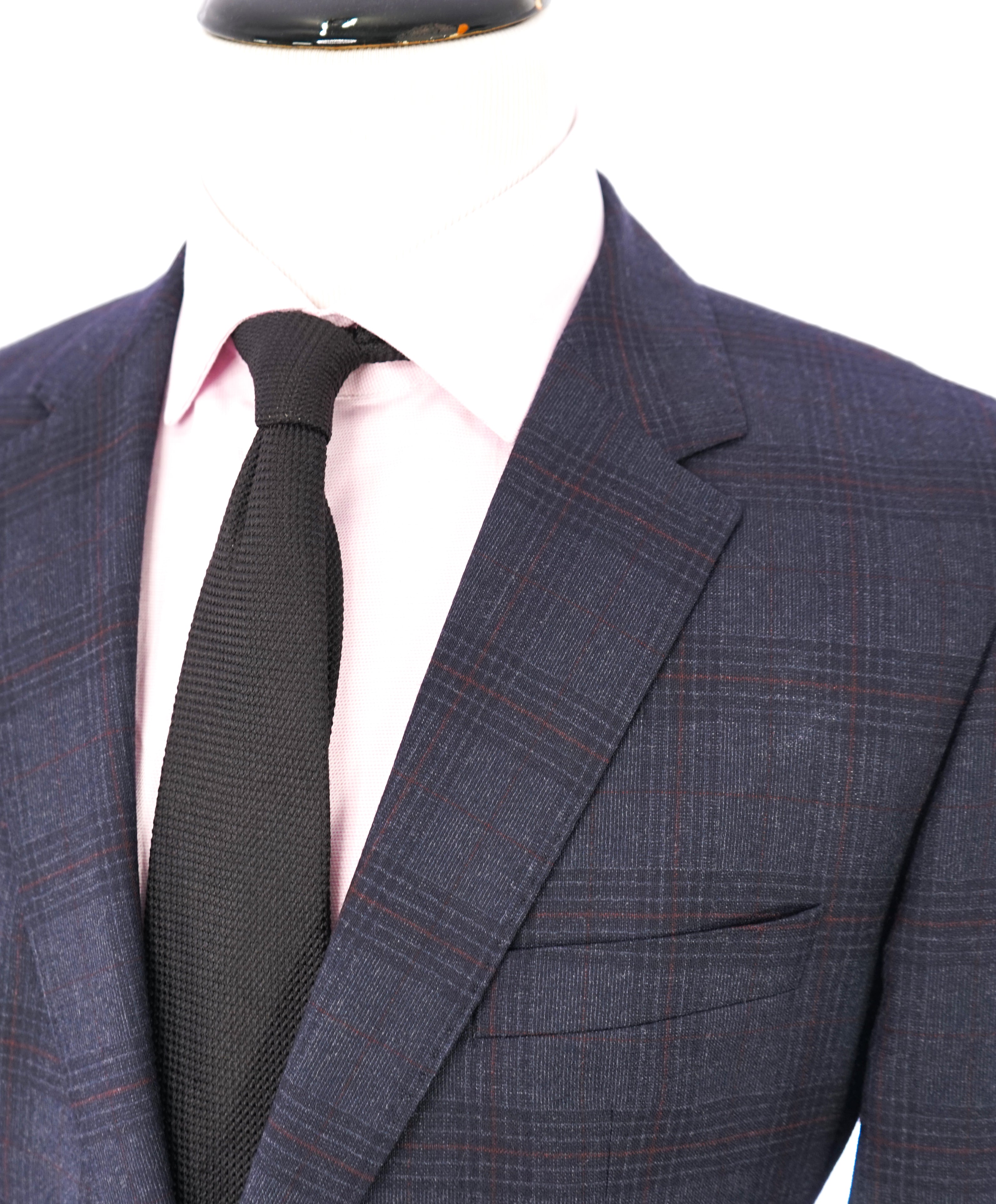HUGO BOSS - Blue & Red Plaid Check "The Grand/Central US" Blazer - 42R