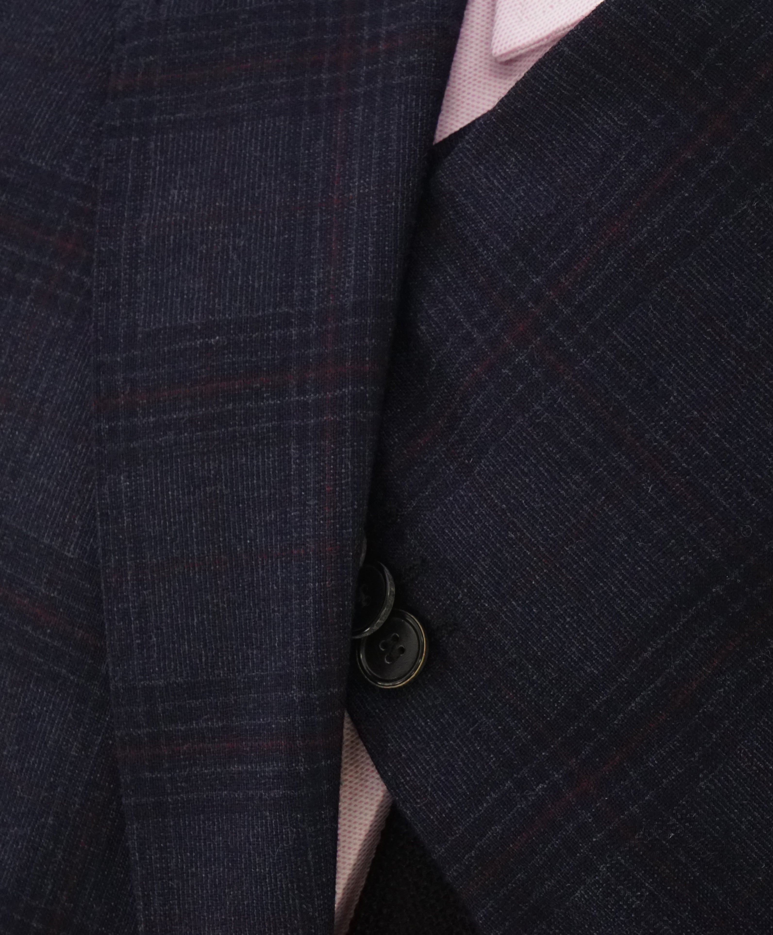 HUGO BOSS - Blue & Red Plaid Check "The Grand/Central US" Blazer - 42R