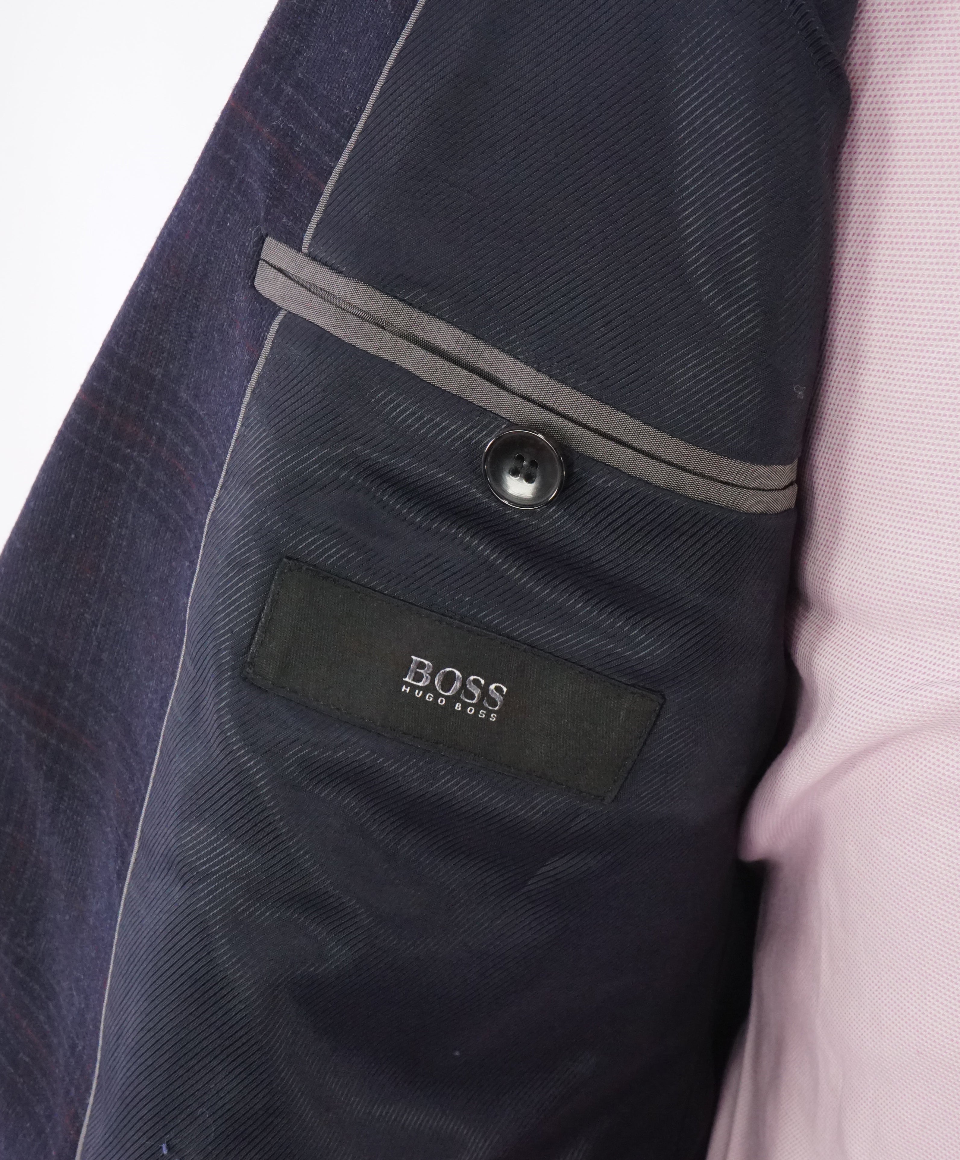 HUGO BOSS - Blue & Red Plaid Check "The Grand/Central US" Blazer - 42R