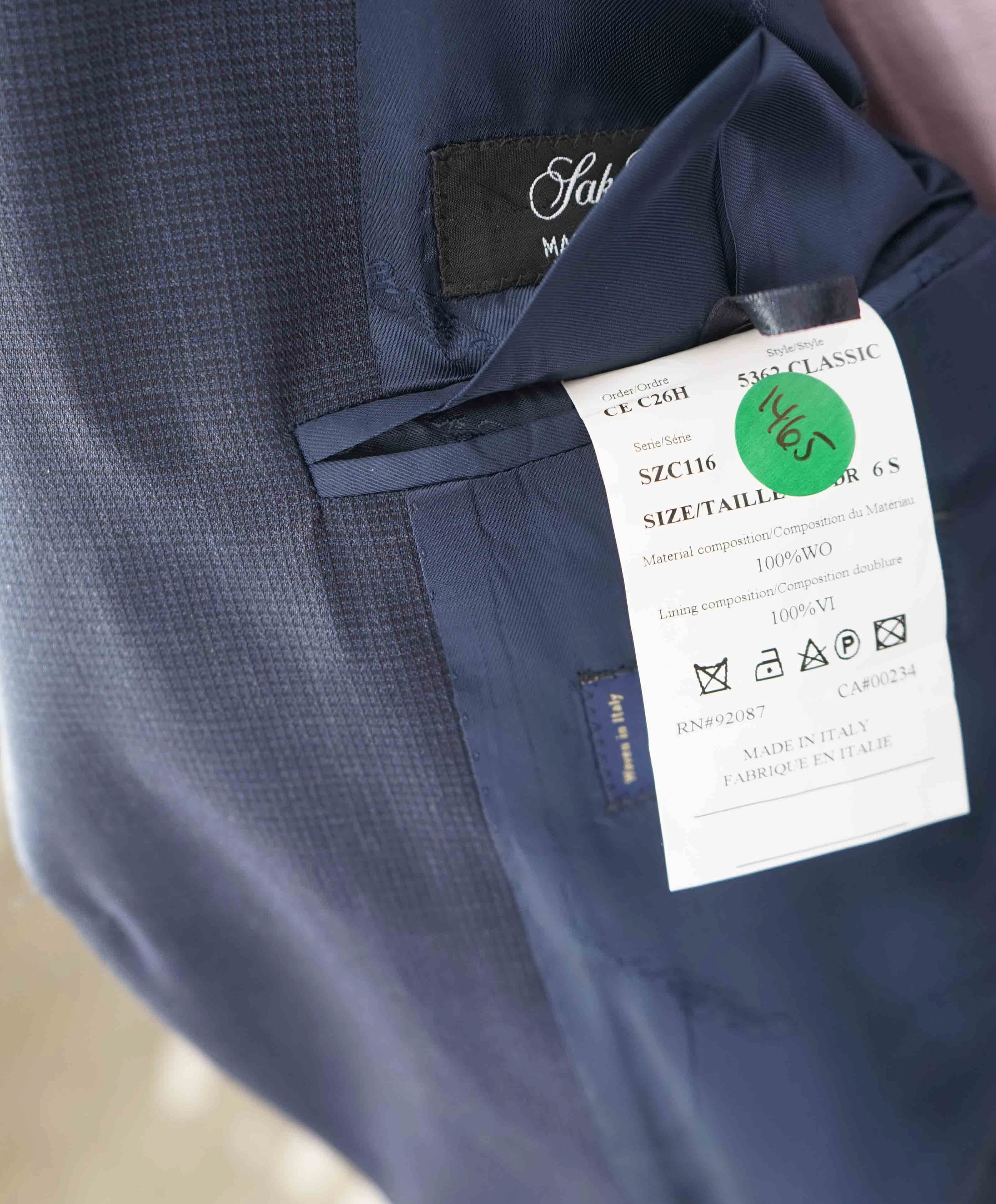 $995 ERMENEGILDO ZEGNA - By SAKS FIFTH AVENUE "Classic" Blue Blazer- 44S