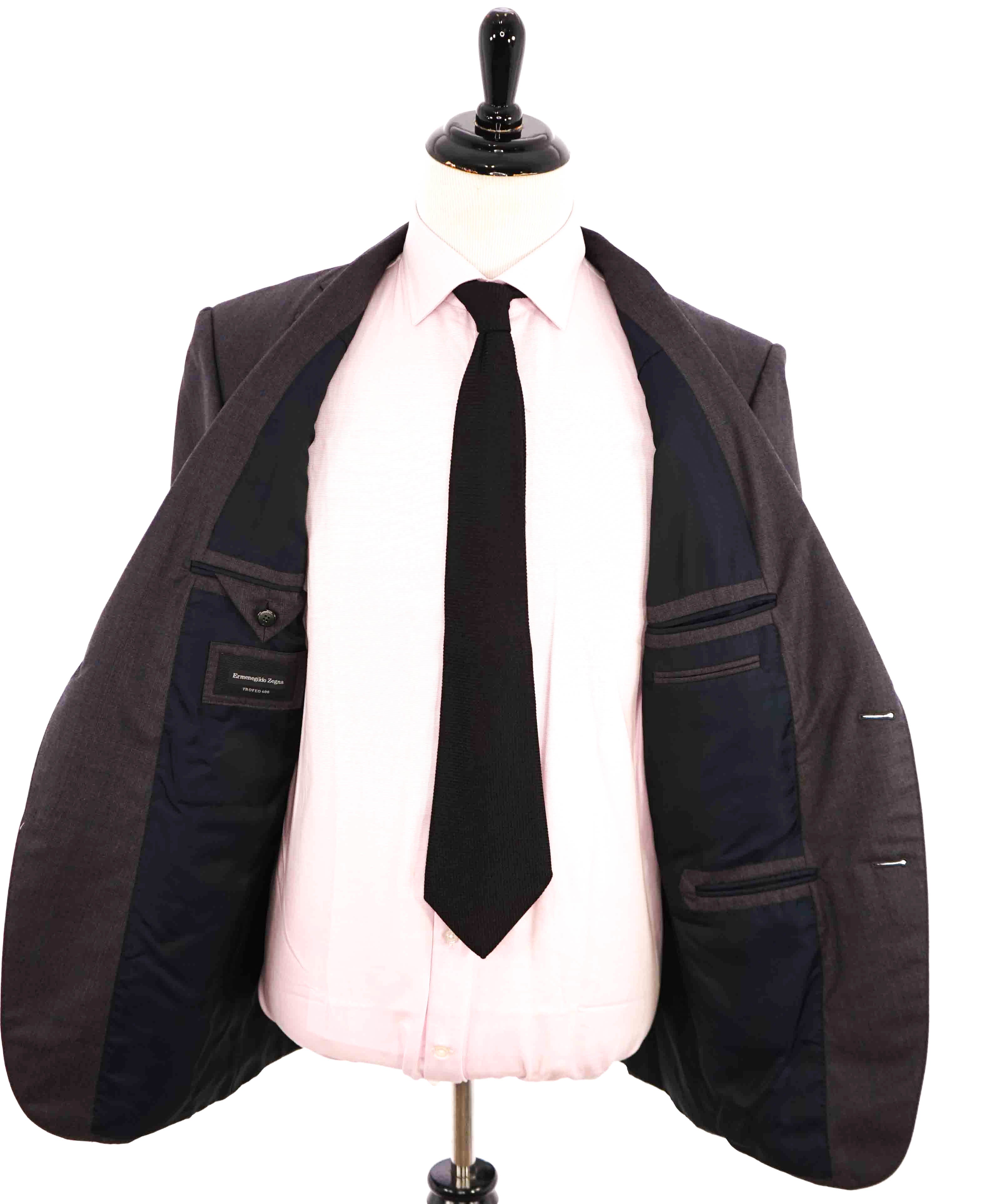 $3,290 ERMENEGILDO ZEGNA- “TORFEO 600” Burgundy & Blue Check Blazer- 46R
