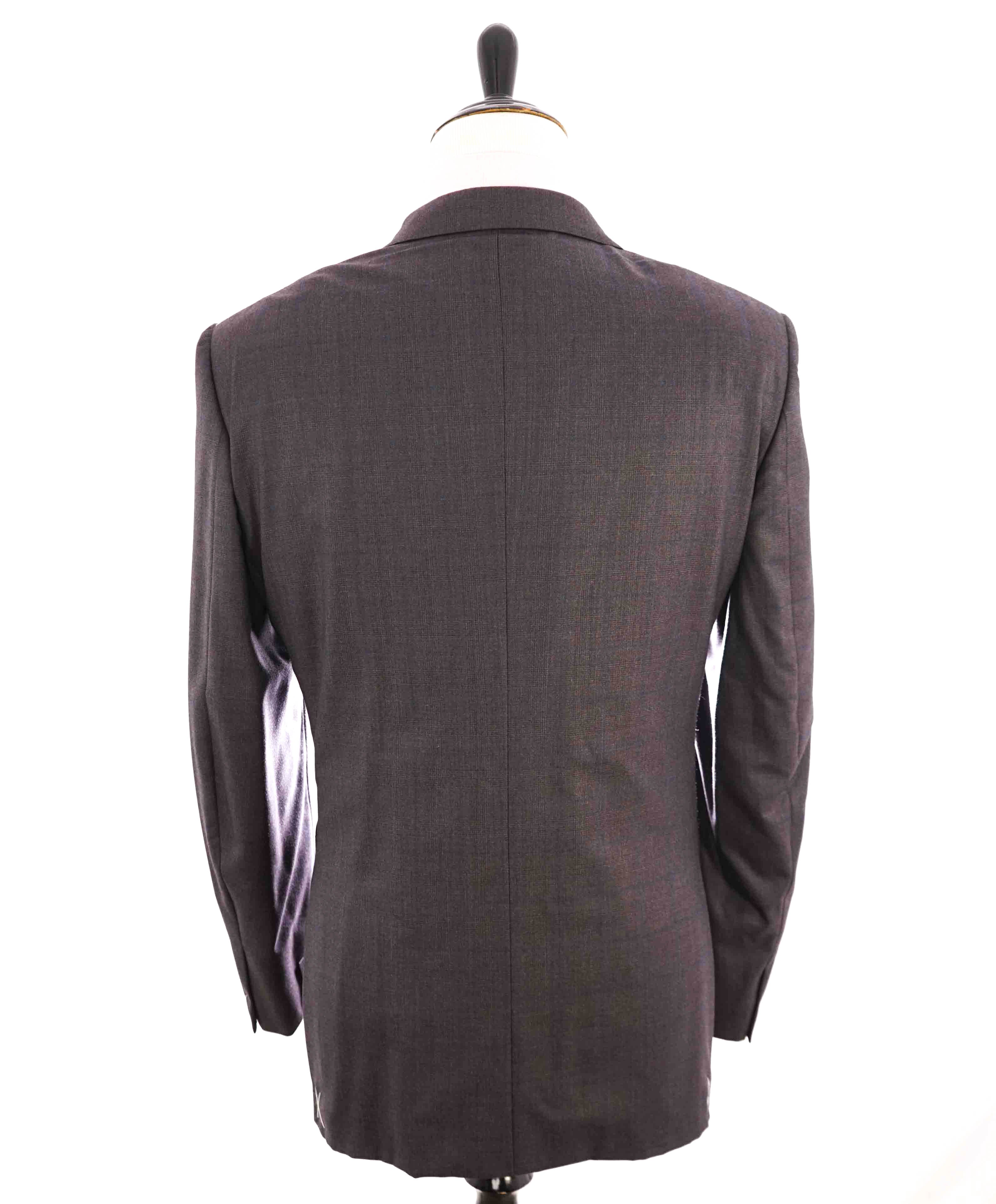 $3,290 ERMENEGILDO ZEGNA- “TORFEO 600” Burgundy & Blue Check Blazer- 46R