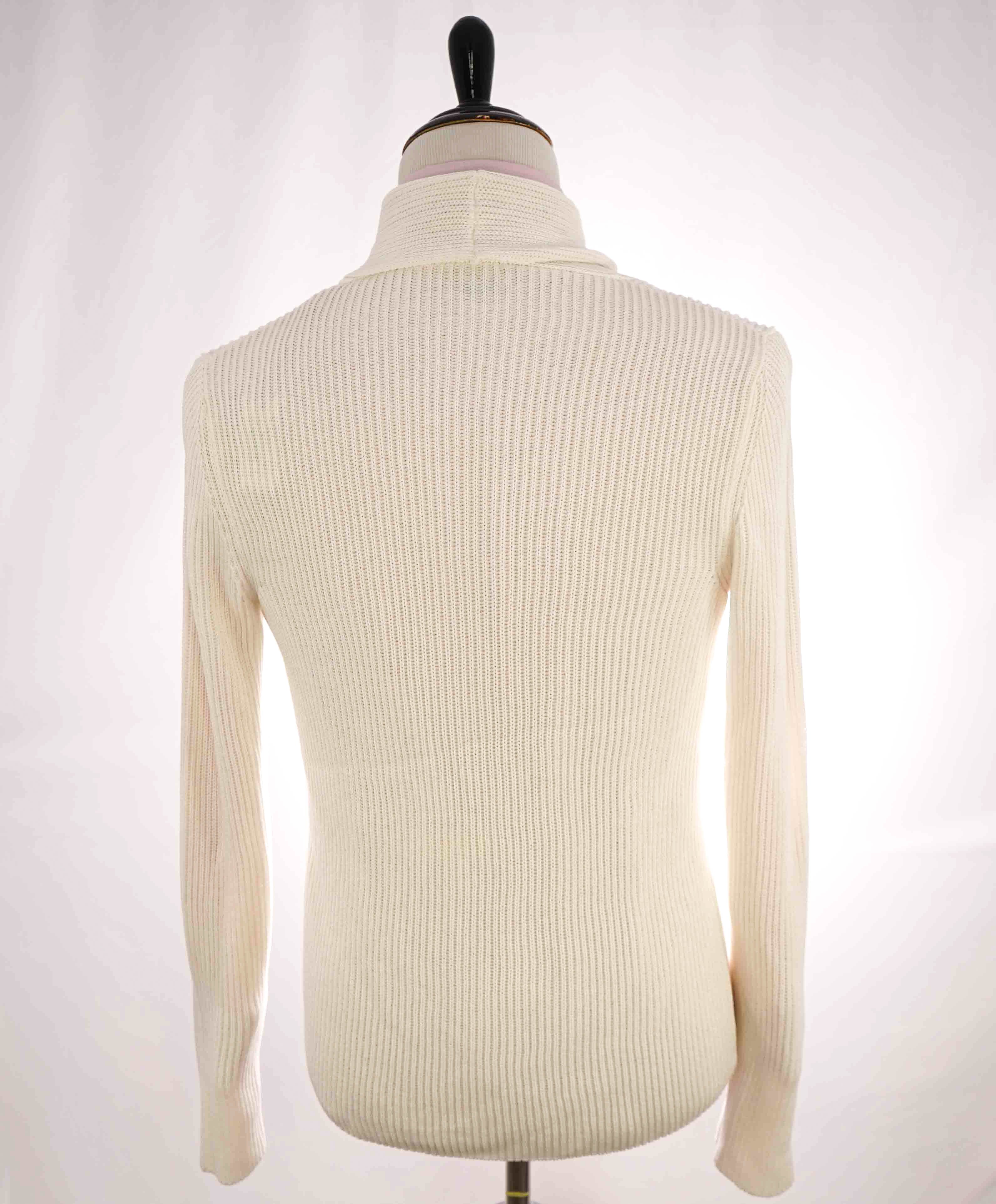 $795 ELEVENTY - Double Breasted White Knit Sweater Jacket Blazer - Medium