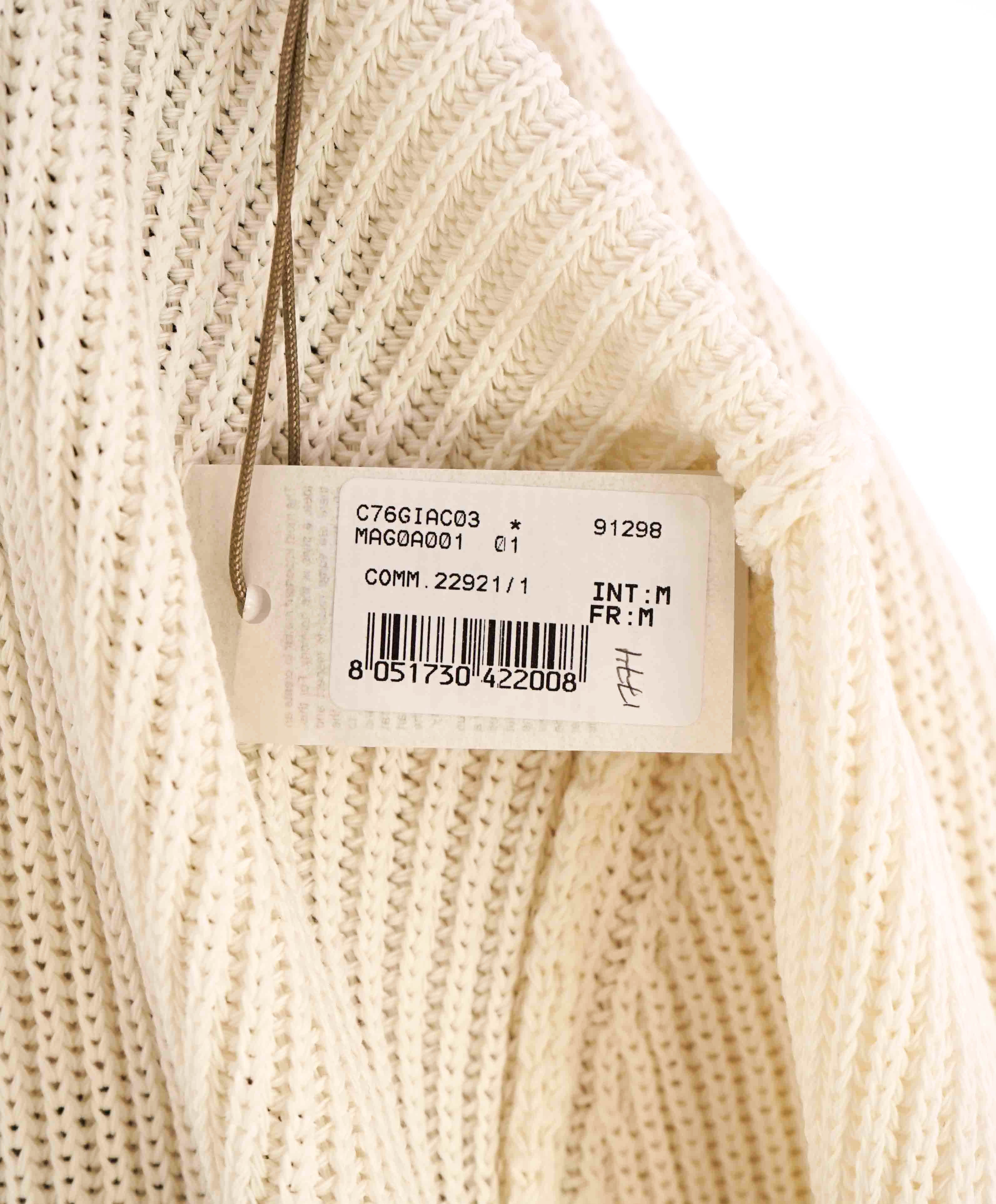 $795 ELEVENTY - Double Breasted White Knit Sweater Jacket Blazer - Medium
