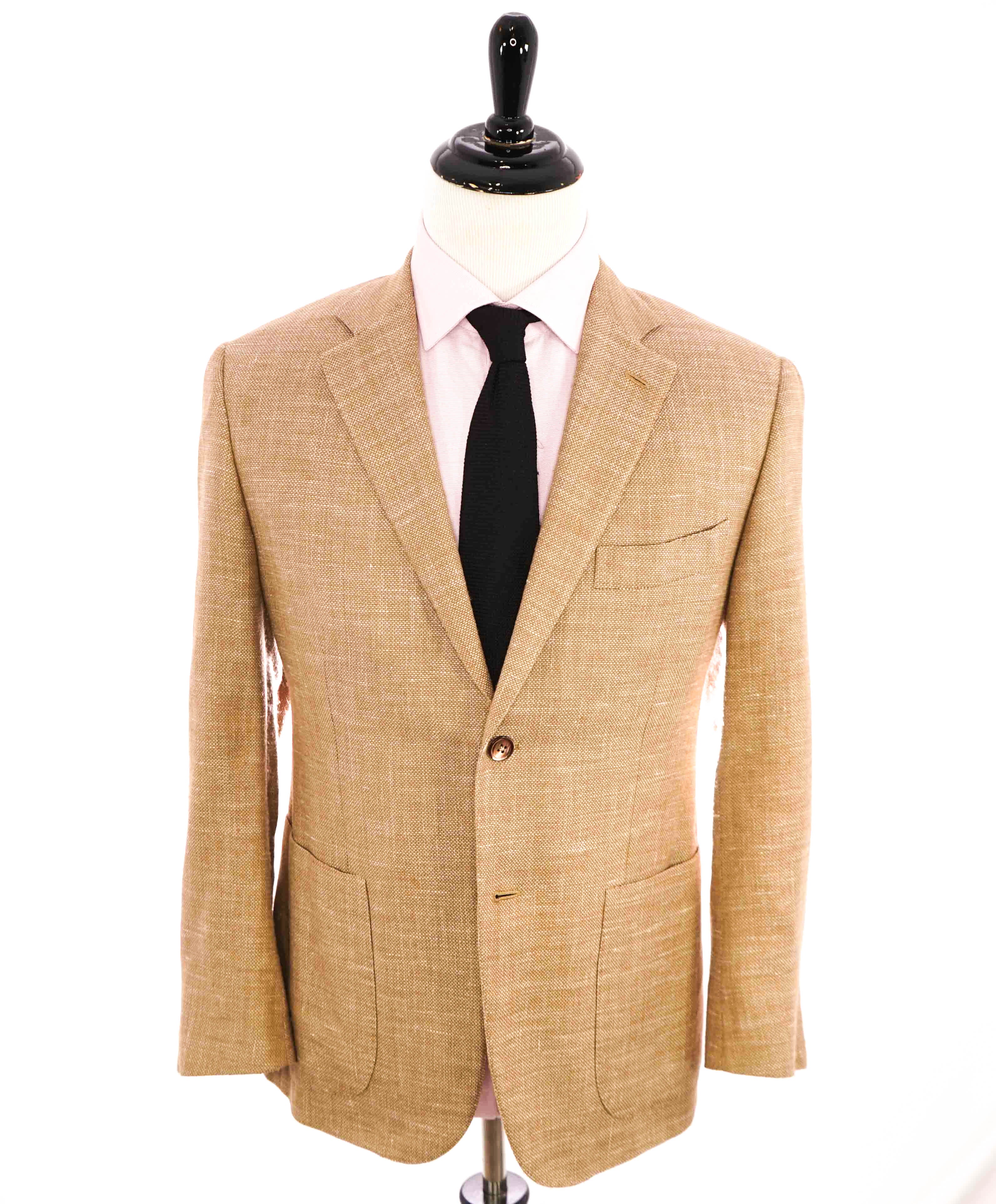 $2,995 ISAIA - *1 Of 1* "AQUASPIDER S" Camel Wool/Silk/Linn/Cashmere Blazer- 44R