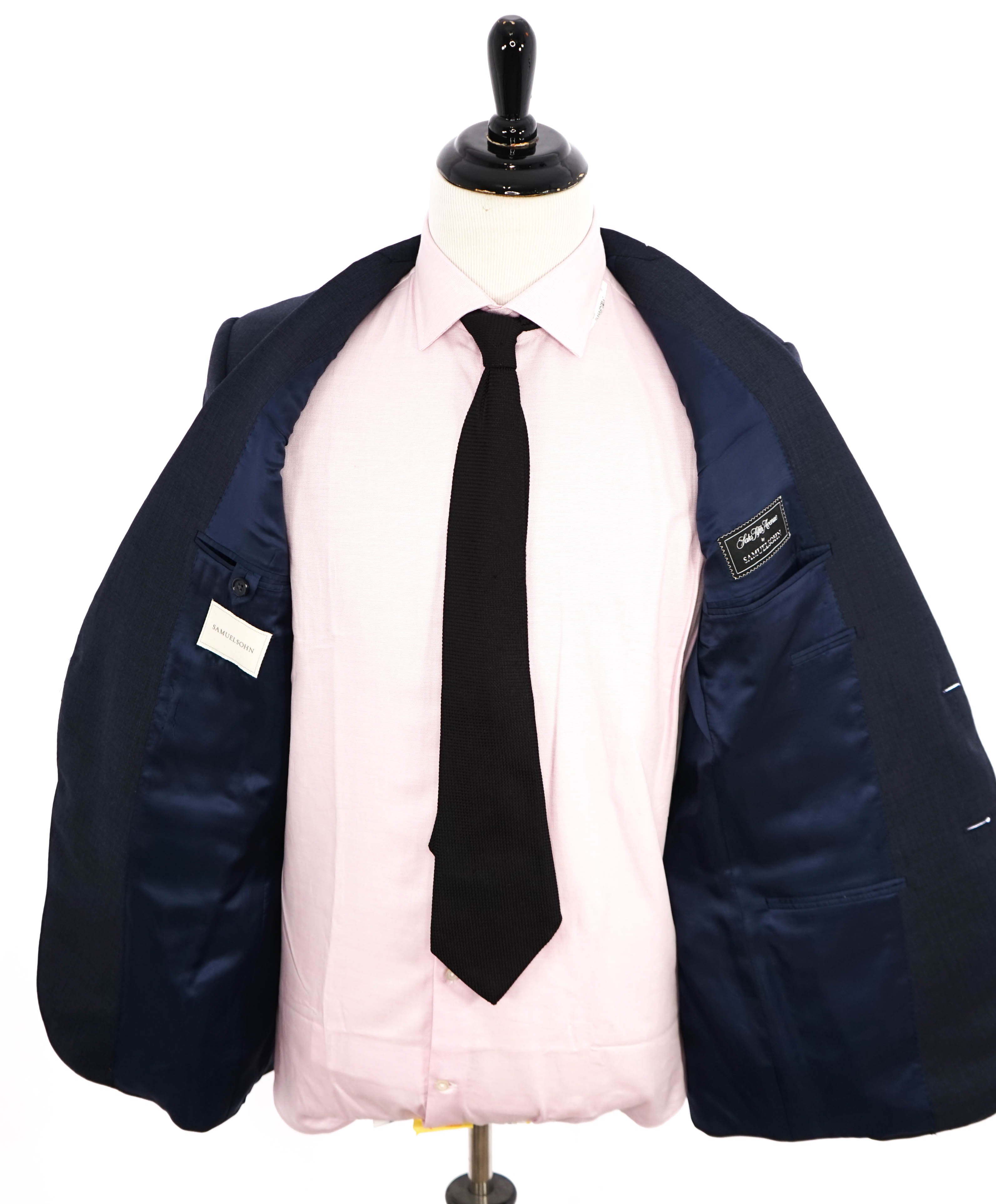 SAMUELSOHN - "SB YARDLEY" Blue Micro Check Super 130's Suit - 40R
