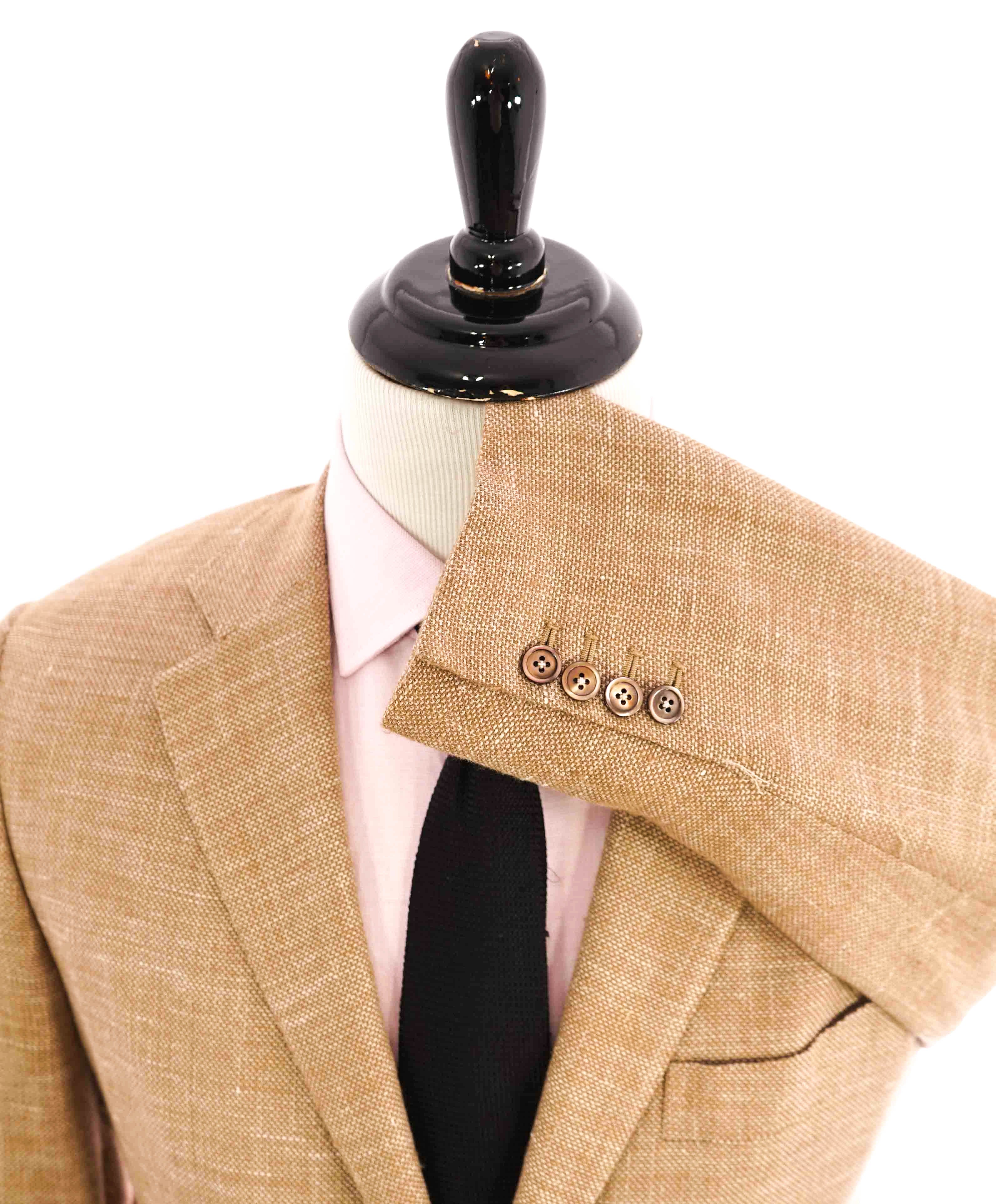 $2,995 ISAIA - *1 Of 1* "AQUASPIDER S" Camel Wool/Silk/Linn/Cashmere Blazer- 44R