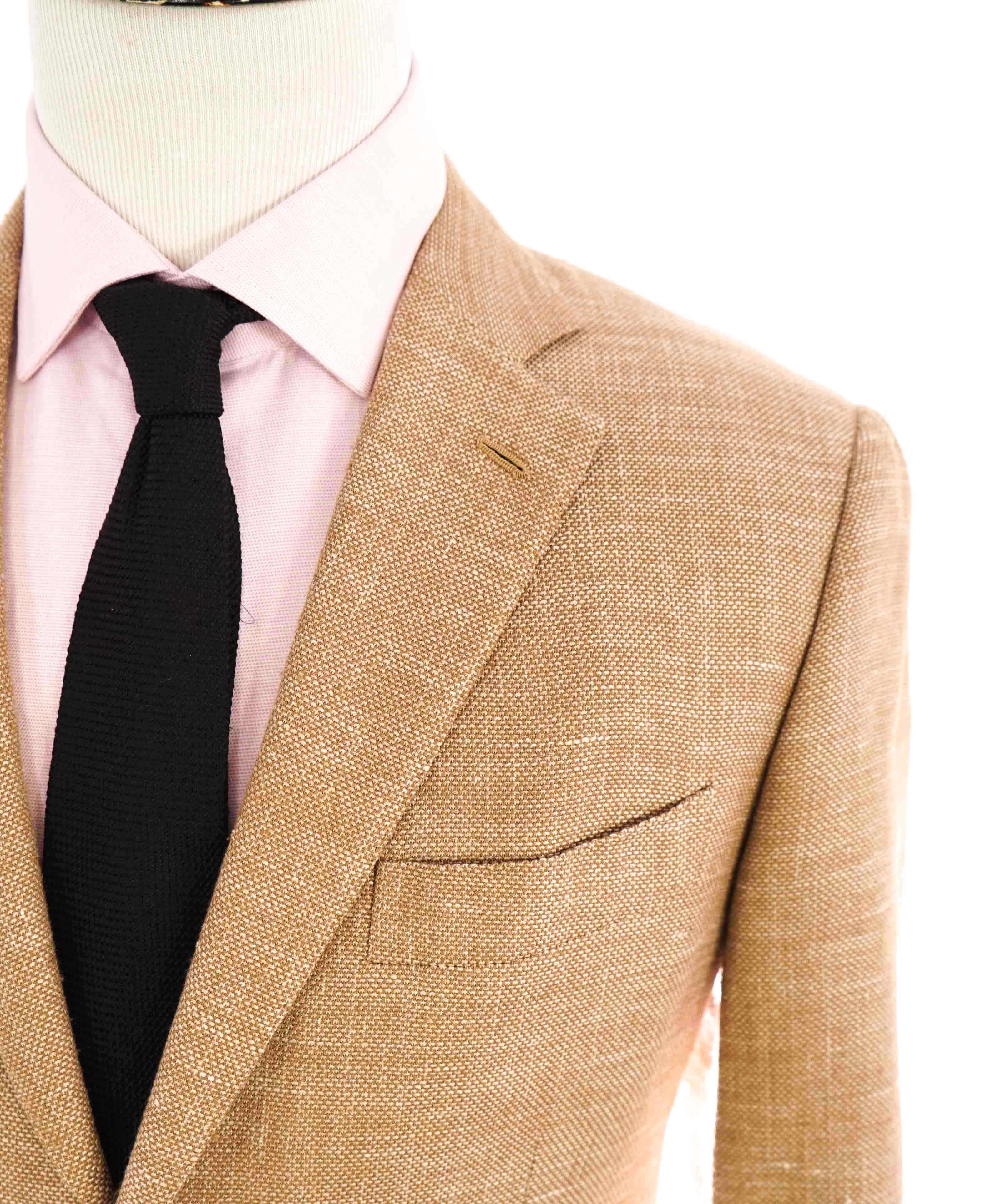 $2,995 ISAIA - *1 Of 1* "AQUASPIDER S" Camel Wool/Silk/Linn/Cashmere Blazer- 44R
