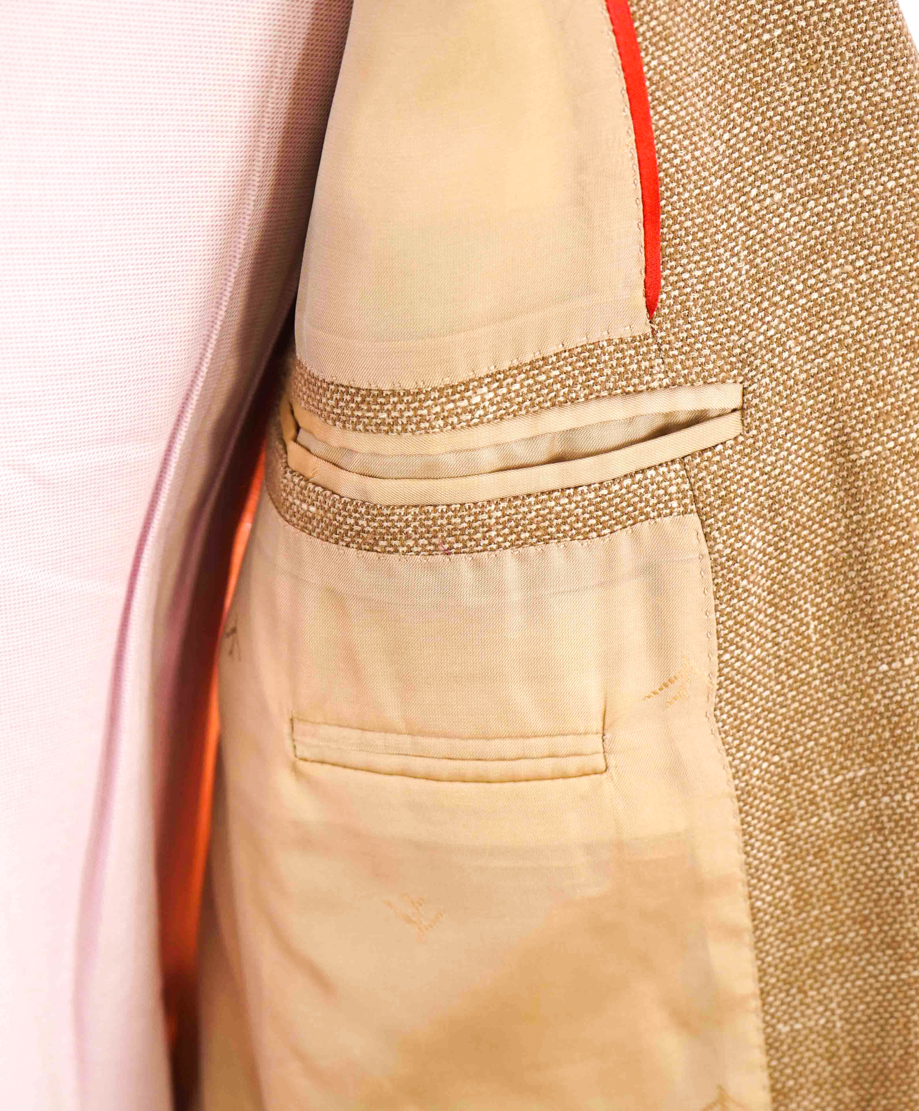 $2,995 ISAIA - *1 Of 1* "AQUASPIDER S" Camel Wool/Silk/Linn/Cashmere Blazer- 44R