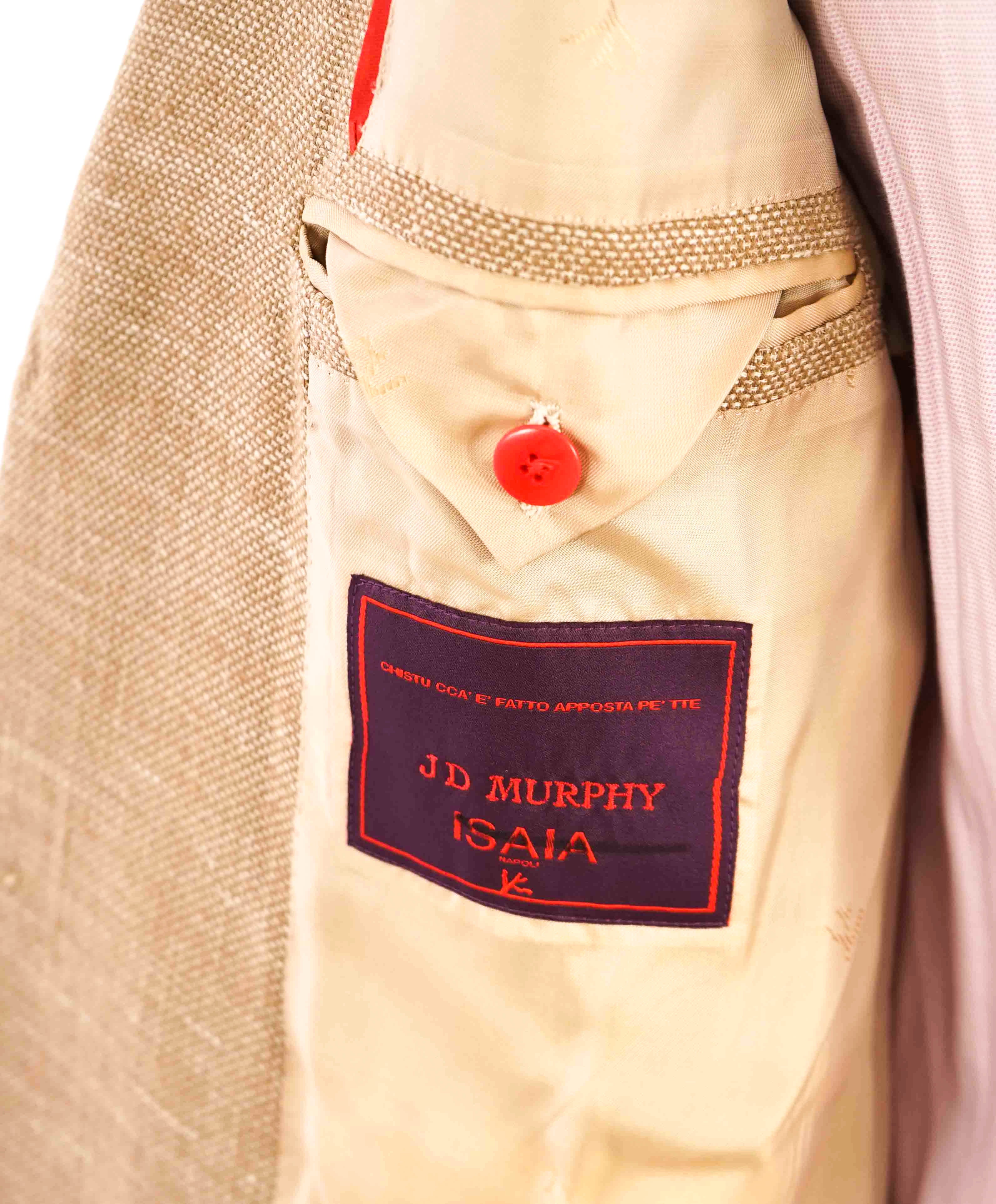 $2,995 ISAIA - *1 Of 1* "AQUASPIDER S" Camel Wool/Silk/Linn/Cashmere Blazer- 44R