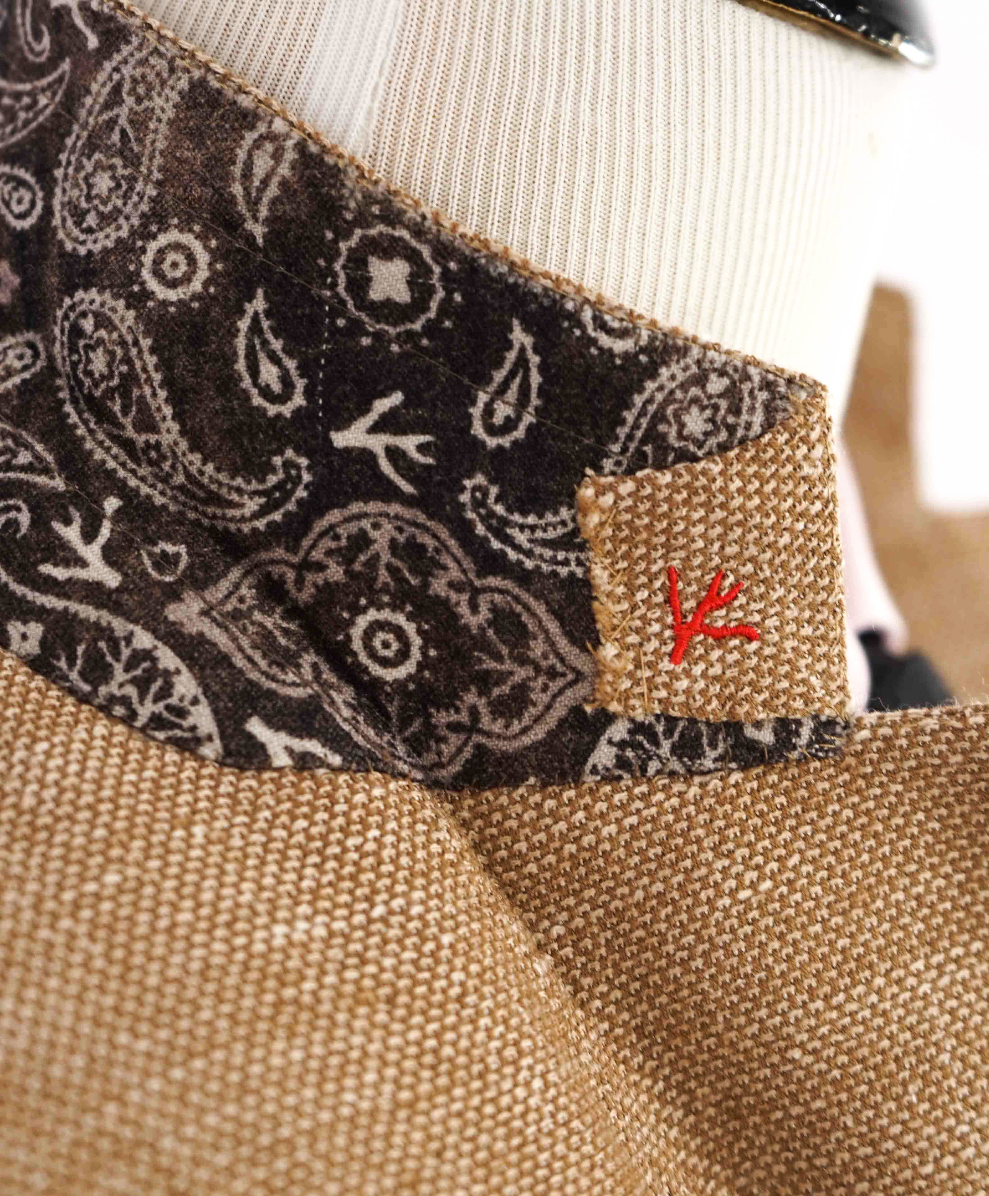 $2,995 ISAIA - *1 Of 1* "AQUASPIDER S" Camel Wool/Silk/Linn/Cashmere Blazer- 44R