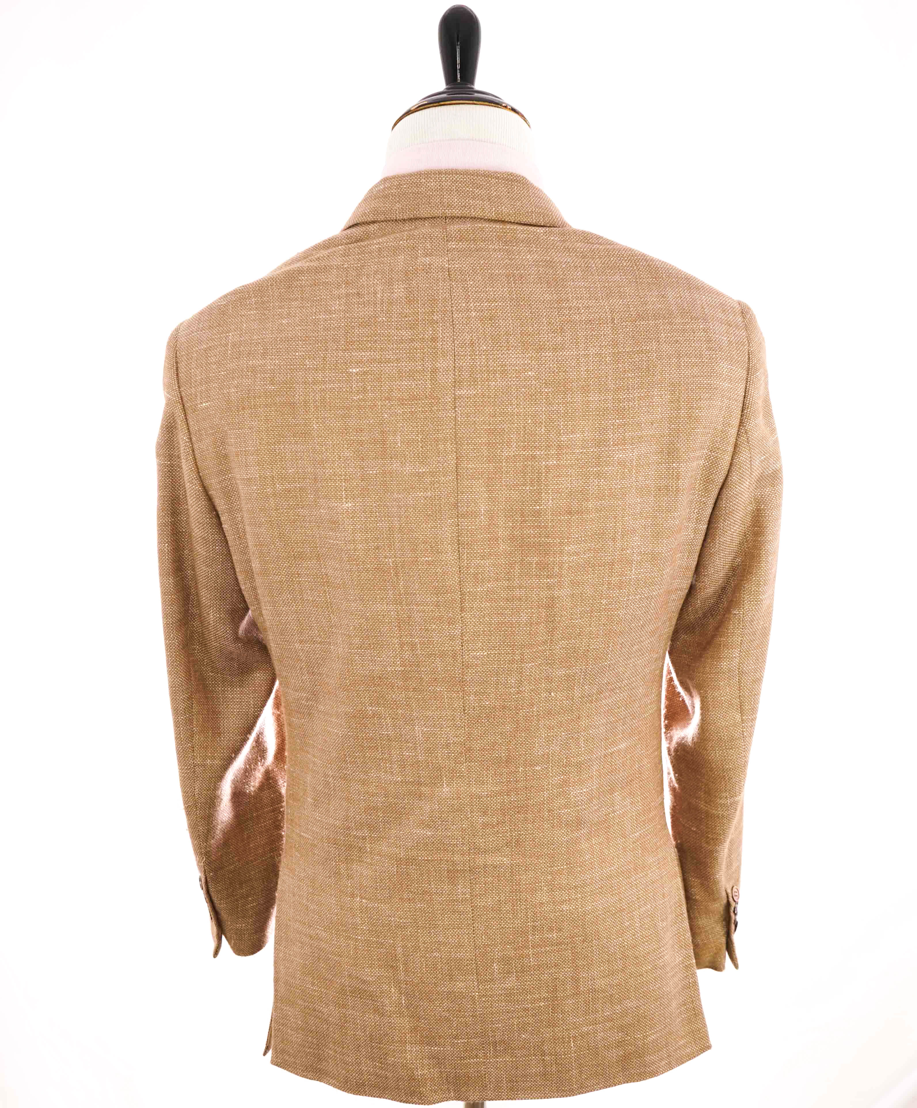 $2,995 ISAIA - *1 Of 1* "AQUASPIDER S" Camel Wool/Silk/Linn/Cashmere Blazer- 44R