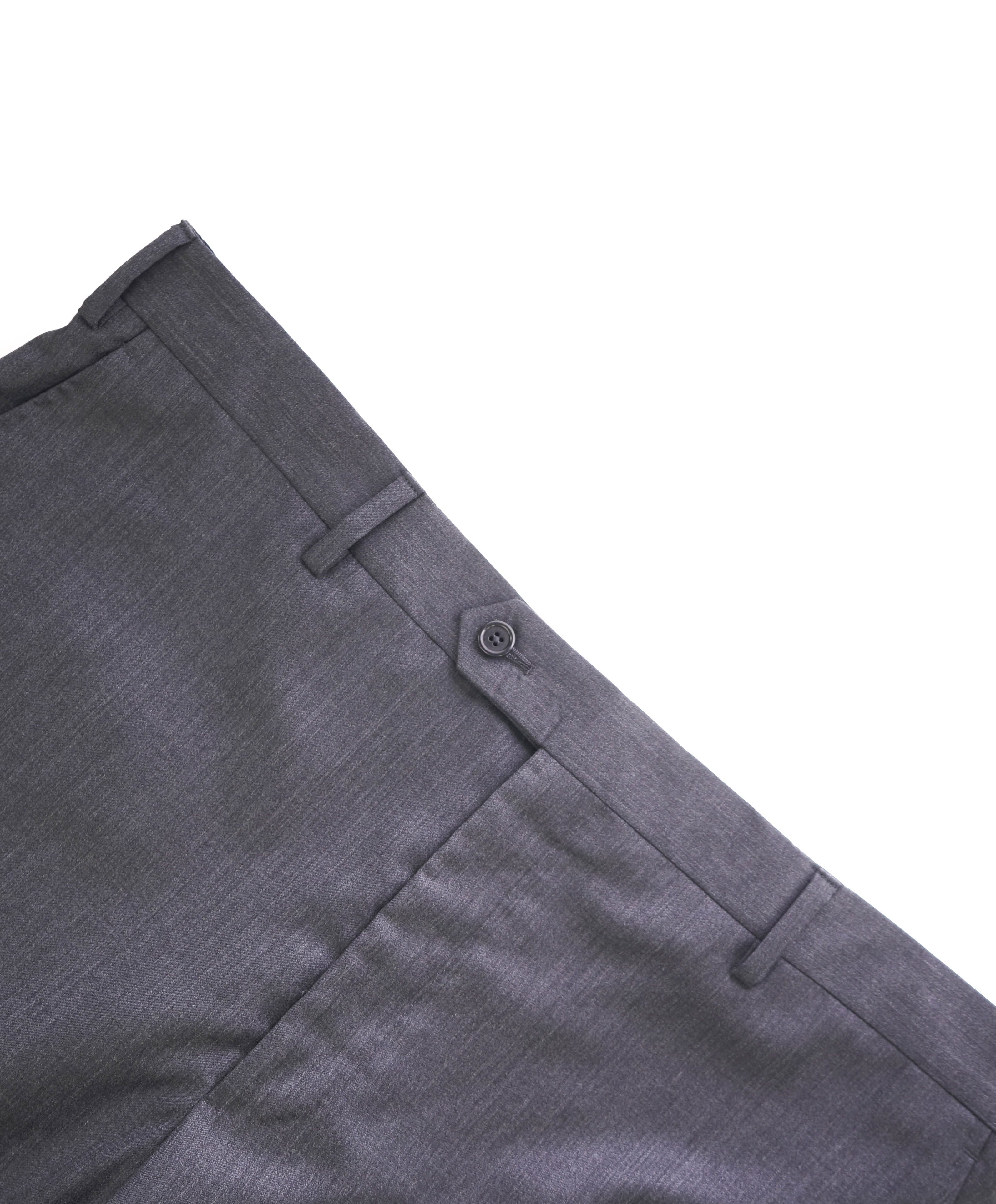 SAKS FIFTH AVE - Charcoal Wool & Silk MADE IN ITALY Flat Front Dress Pants - 34W
