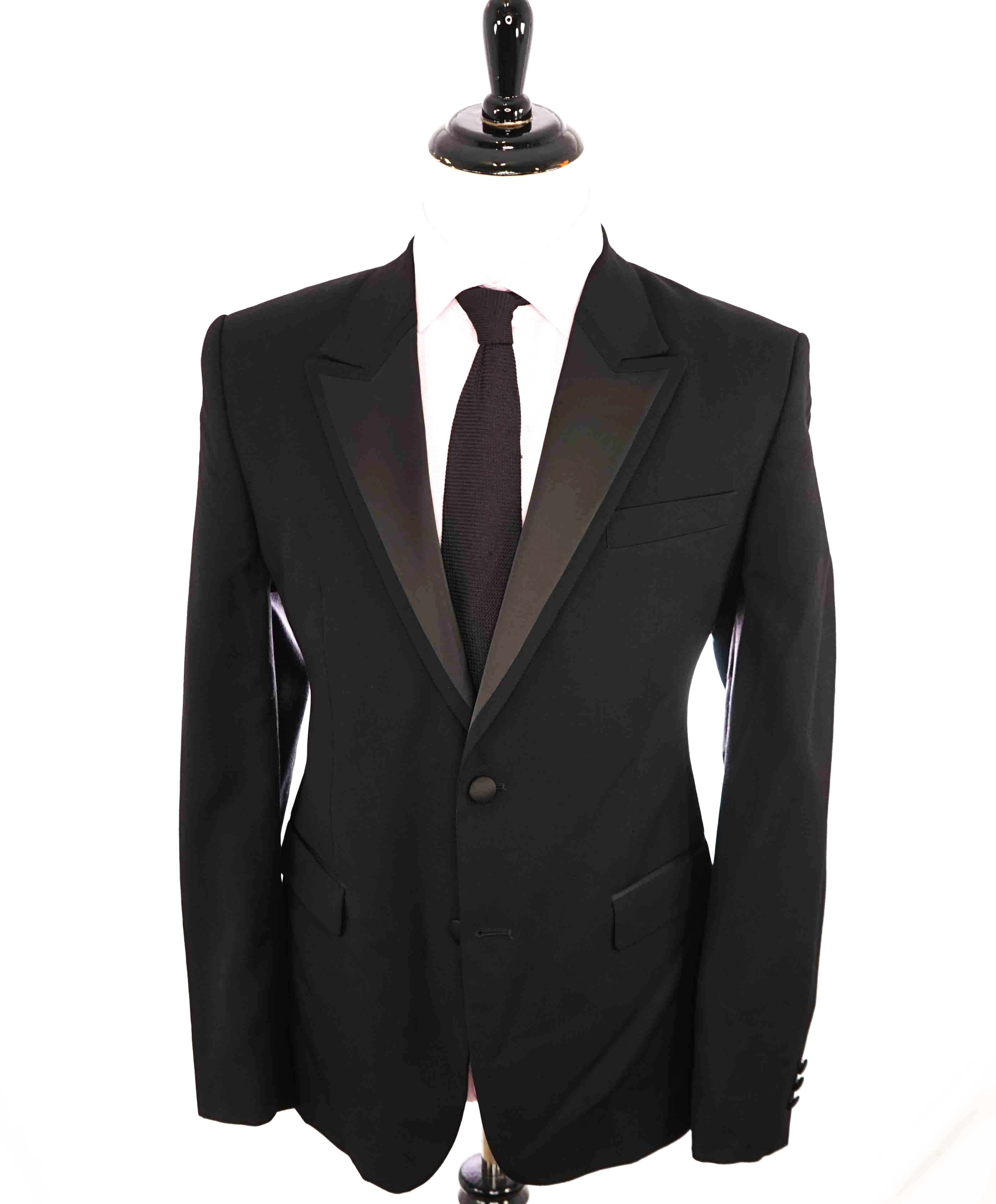 $1,195 VERSACE COLLECTION - Black PEAK LAPEL TuxDinner Jacket Blazer - 42R