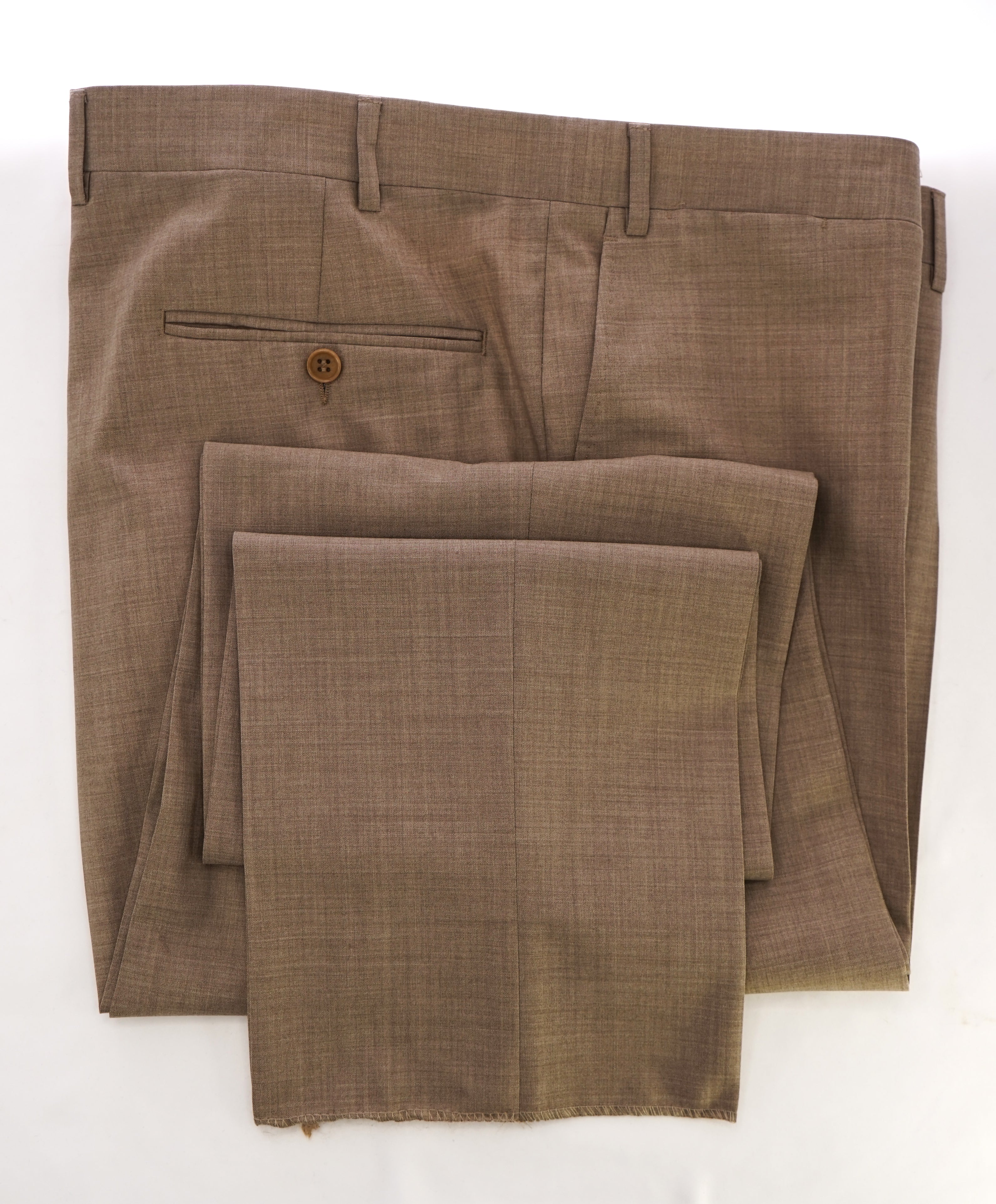 CANALI - Camel Beige Summer Solid Flat Front Dress Pants - 40W