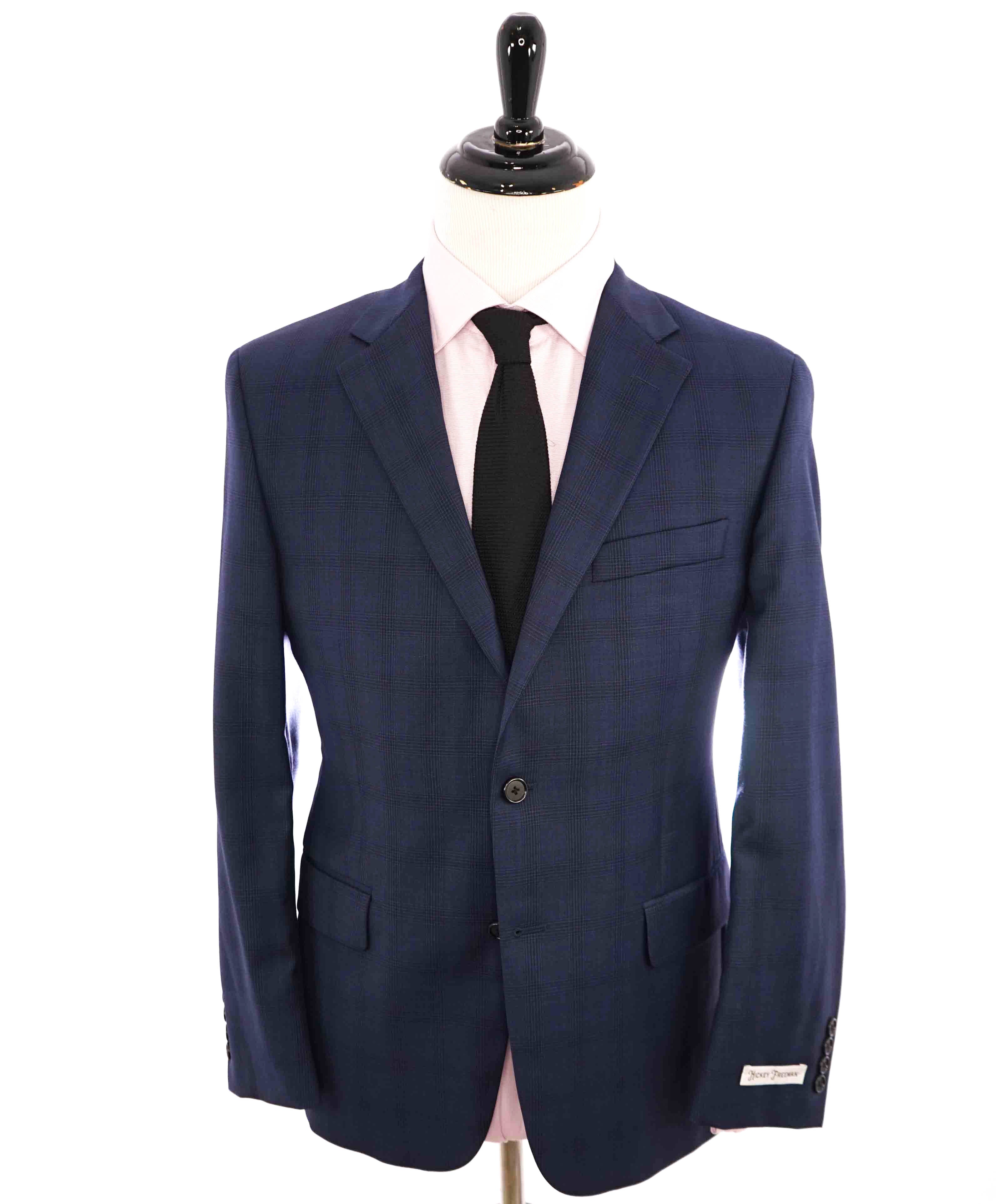 $895 HICKEY FREEMAN - Blue Tonal Check Plaid WOOL Blazer - 40S
