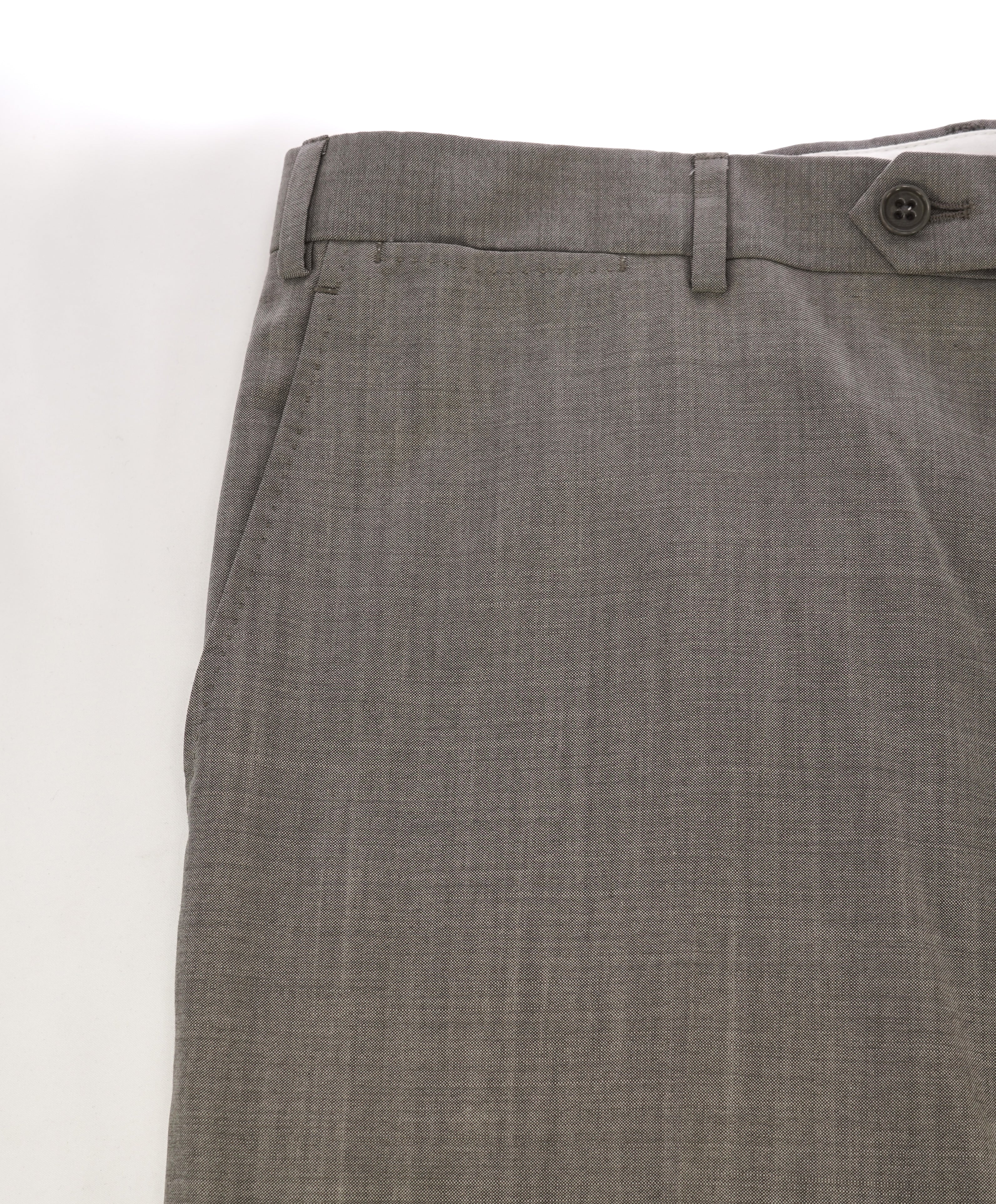 ARMANI COLLEZIONI - Medium Gray Pindot Textured Flat Front Dress Pants - 39W