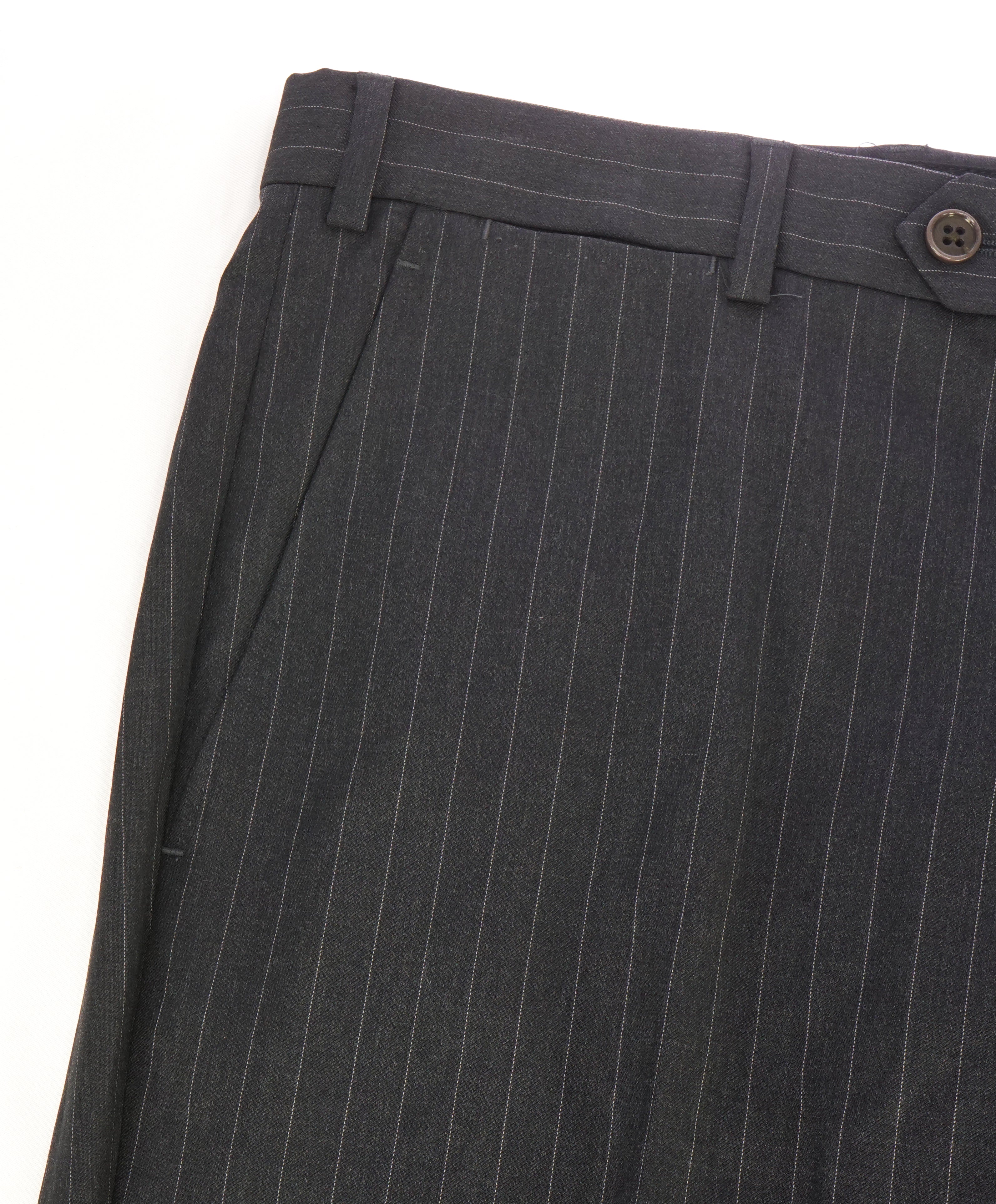 ARMANI COLLEZIONI - Gray Tonal Pin Stripe Flat Front Dress Pants - 33W