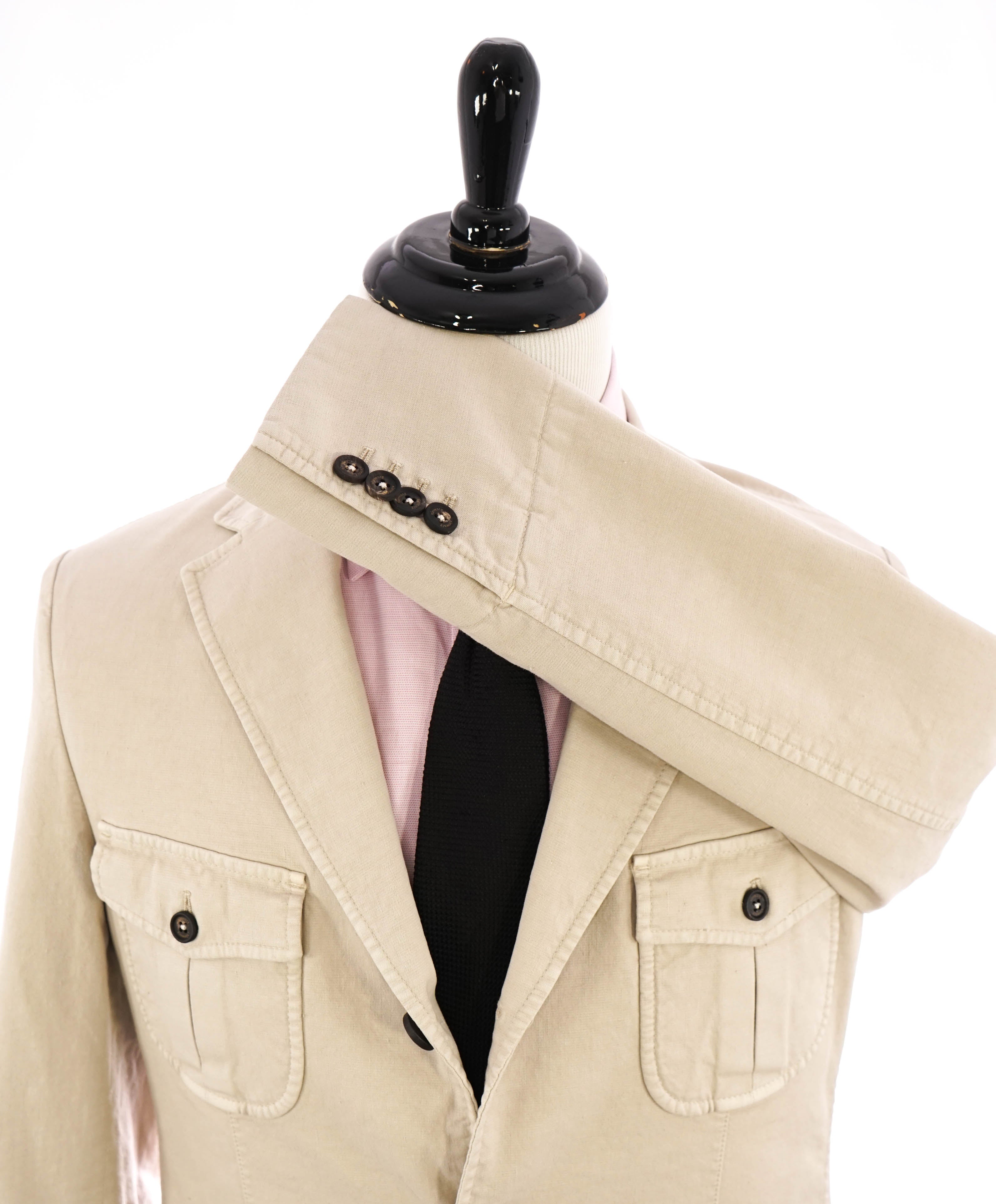 ELEVENTY - Single-Breasted COTTON / LINEN Safari Cargo Suit - 40R