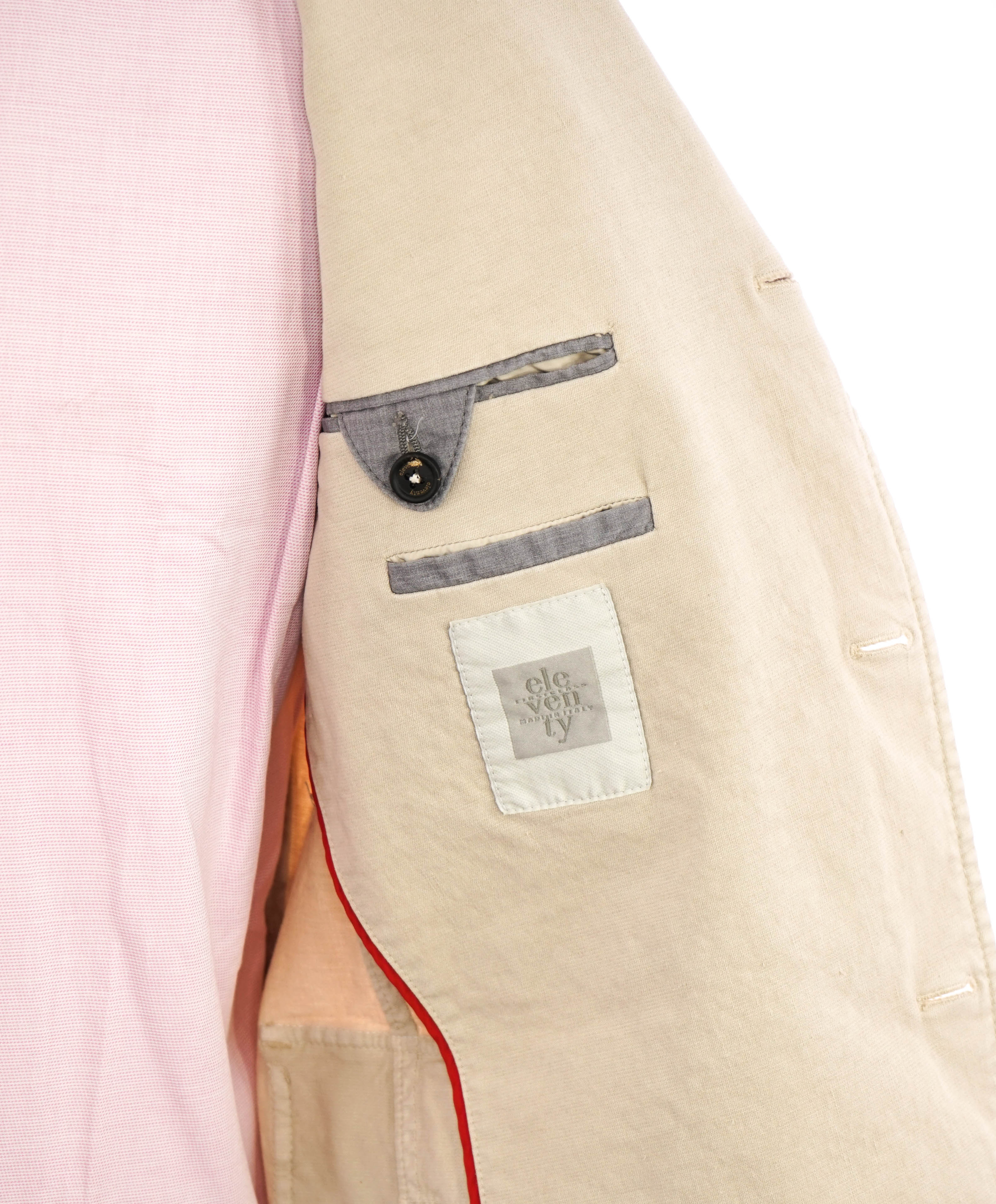 ELEVENTY - Single-Breasted COTTON / LINEN Safari Cargo Suit - 40R