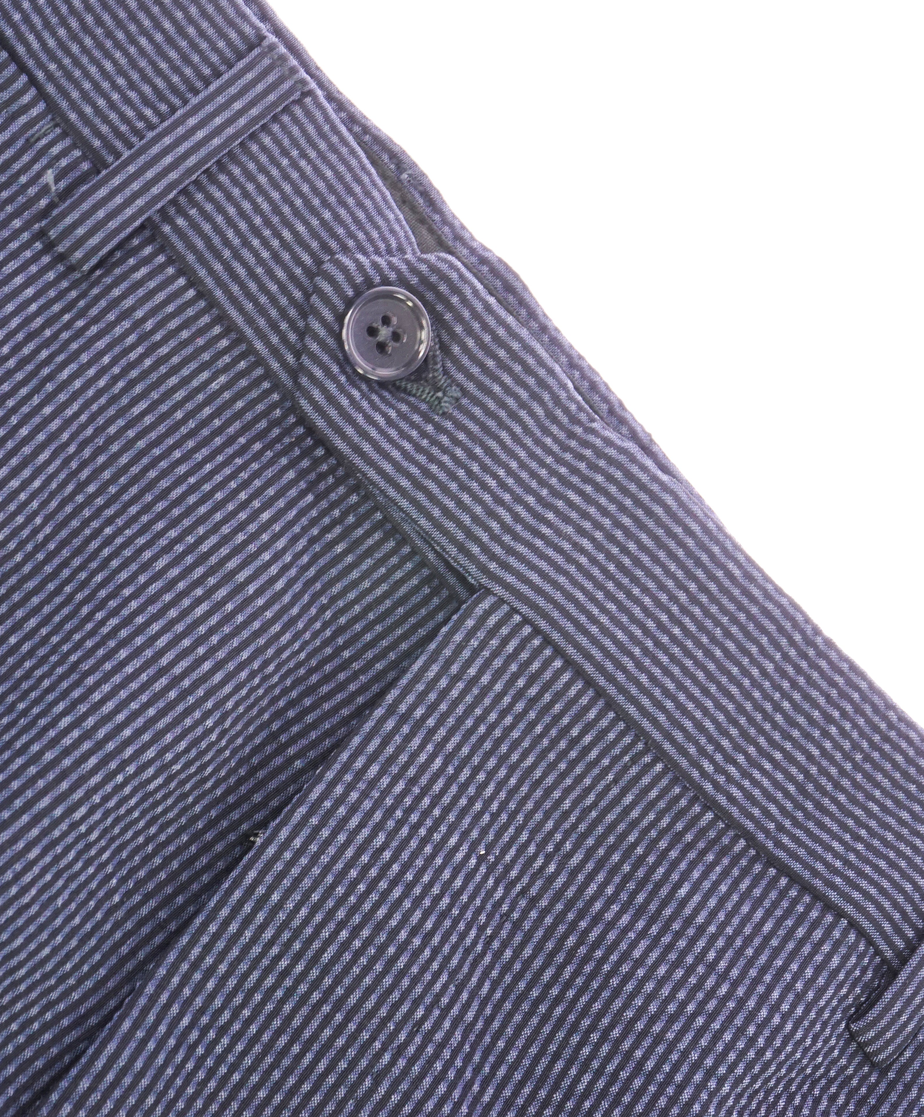 ARMANI COLLEZIONI - SILK & WOOL Seersucker Stripe Flat Front Dress Pants - 36W