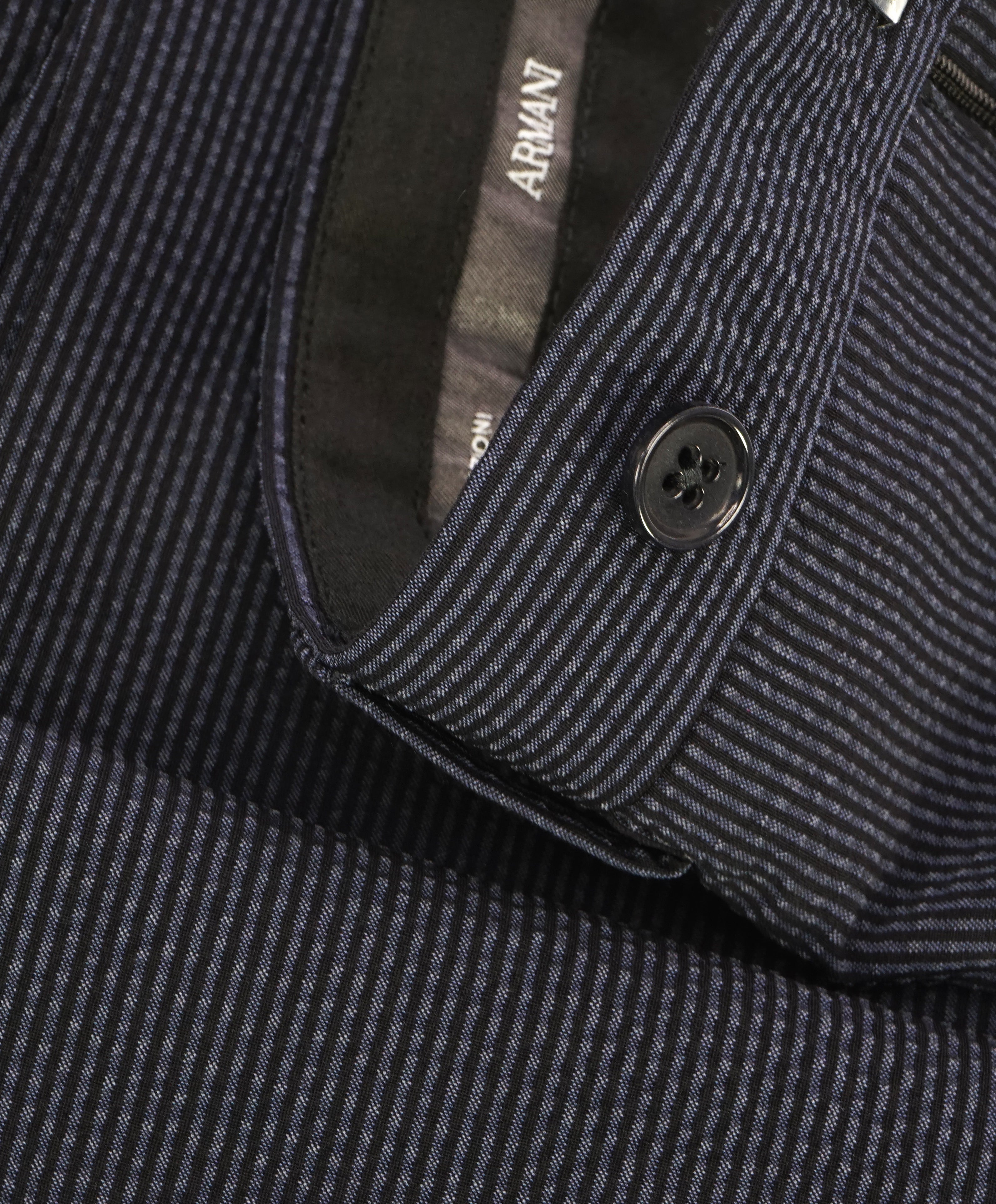 ARMANI COLLEZIONI - SILK & WOOL Seersucker Stripe Flat Front Dress Pants - 36W