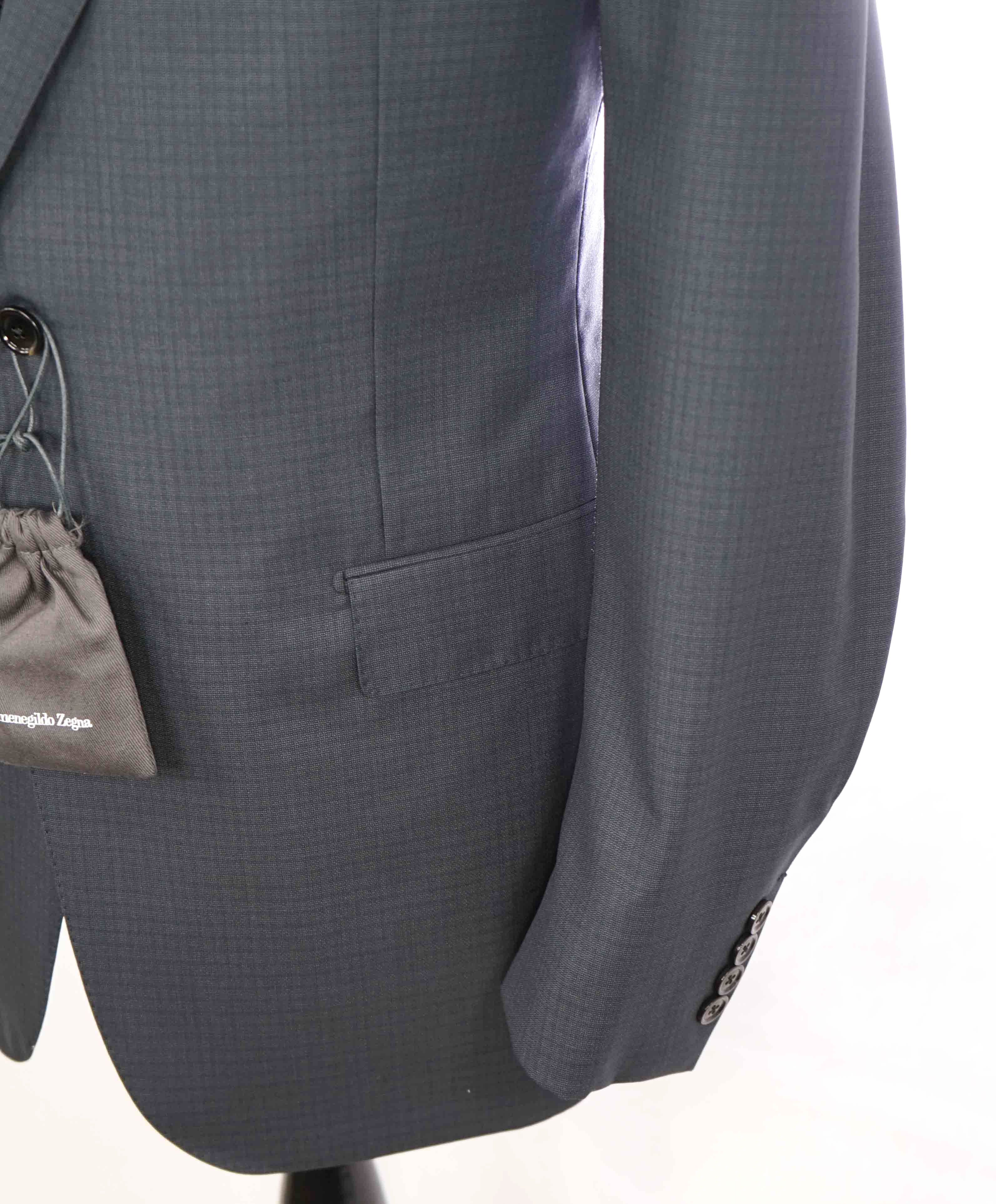 $4,690 ERMENEGILDO ZEGNA -"TROFEO 600" SILK Blue CLOSET STAPLE Suit - 46R