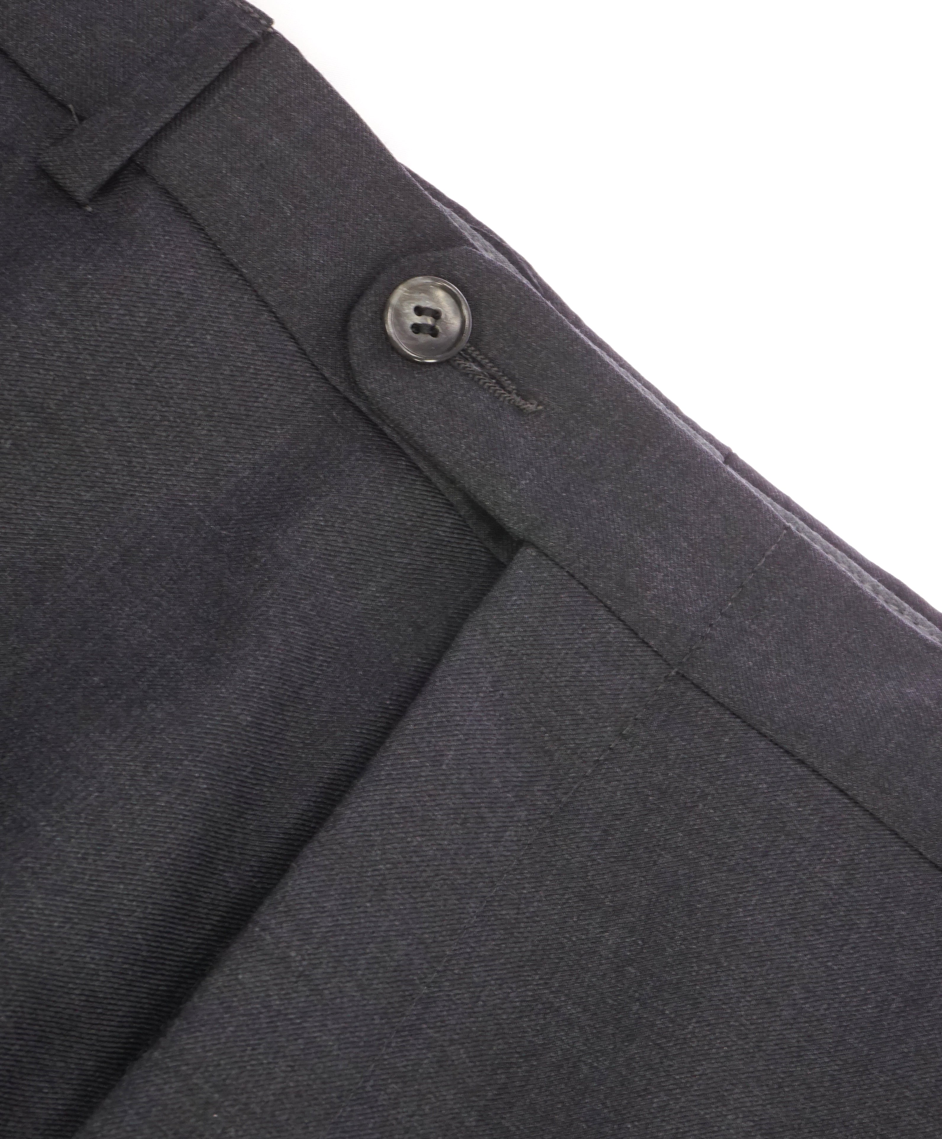 HICKEY FREEMAN - Charcoal Gray Wool Flat Front Dress Pants - 38W