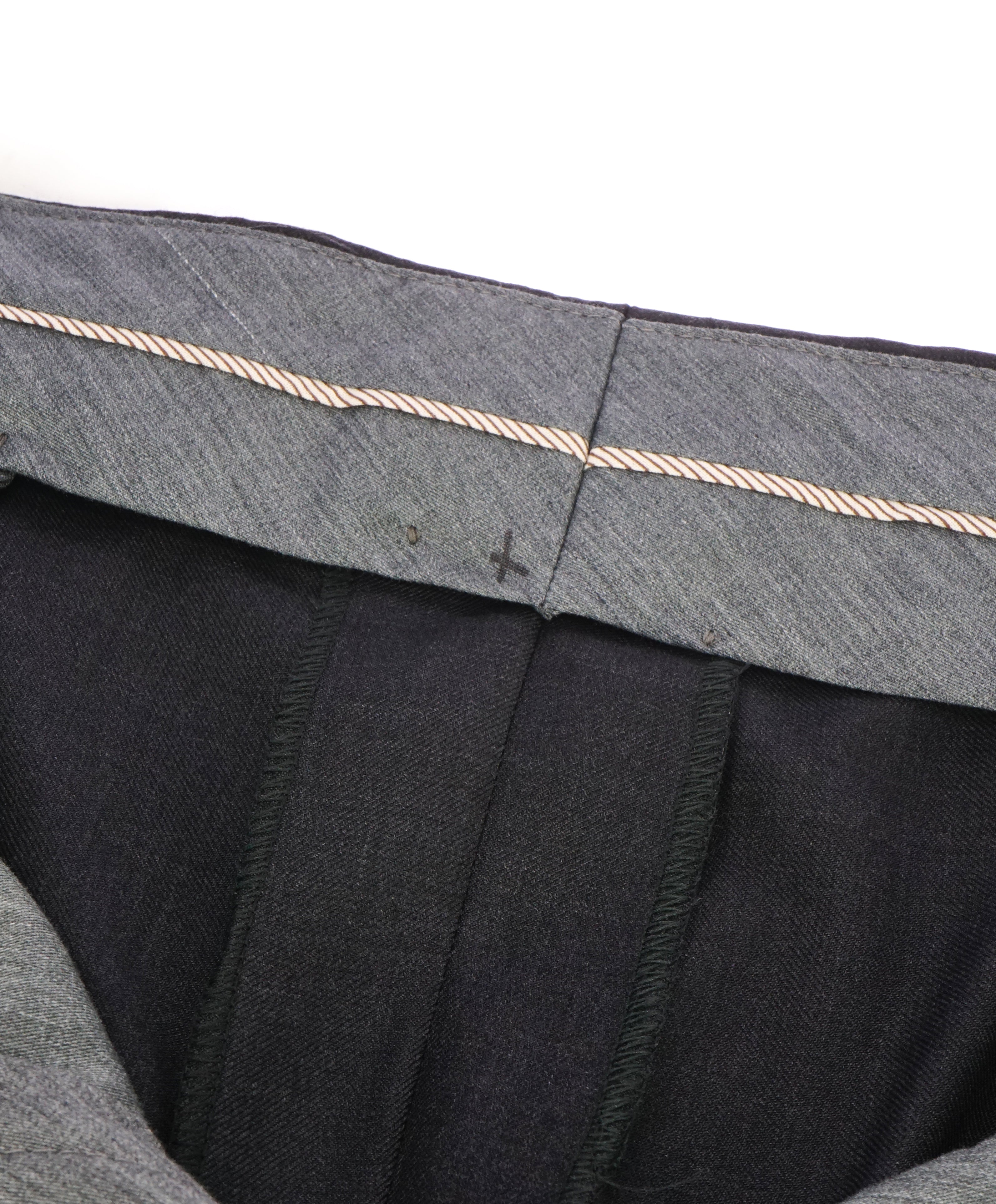 HICKEY FREEMAN - Charcoal Gray Wool Flat Front Dress Pants - 38W