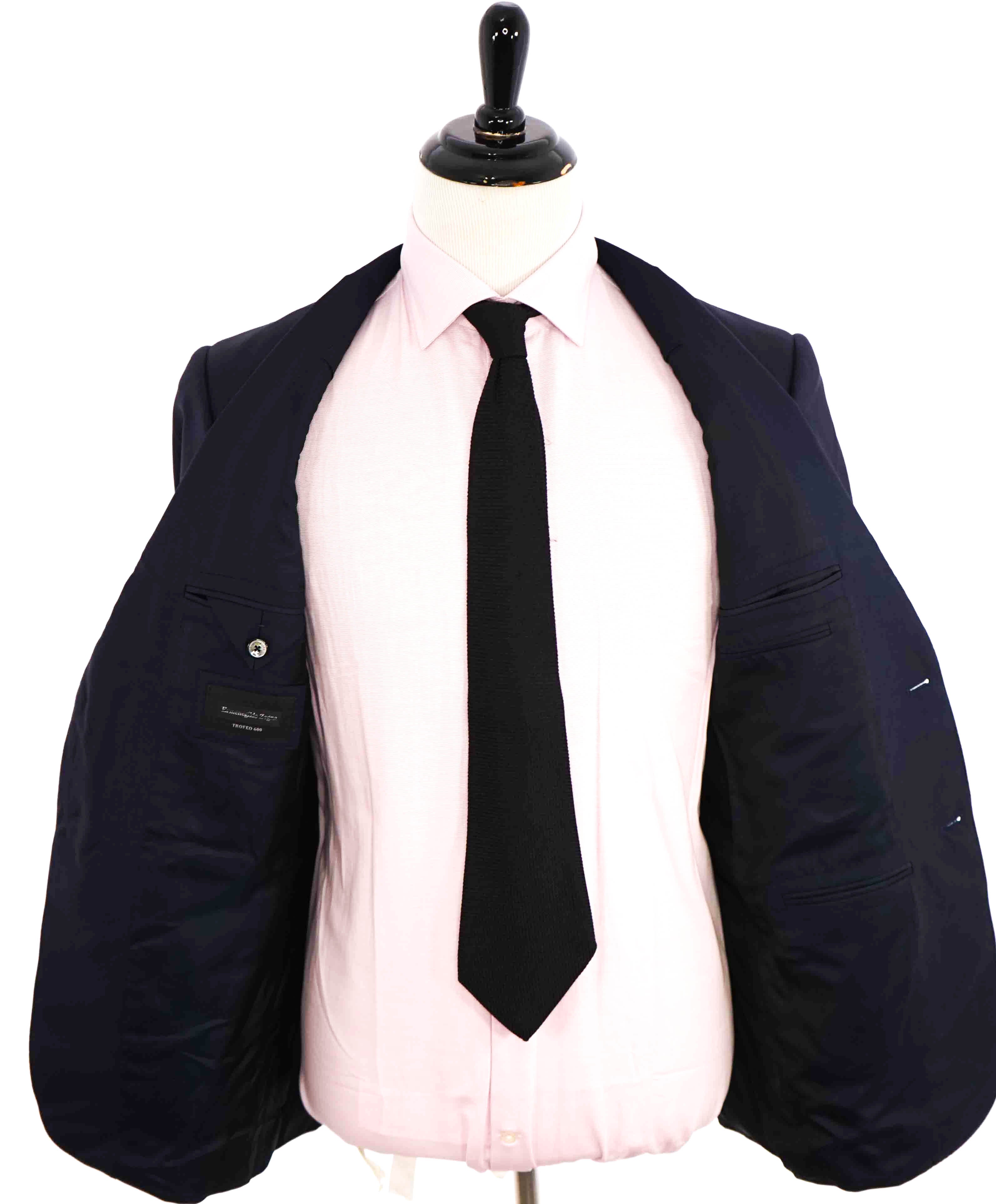 $3,995 ERMENEGILDO ZEGNA -"TROFEO 600" Blue Oxford Weave Silk Suit - 40R