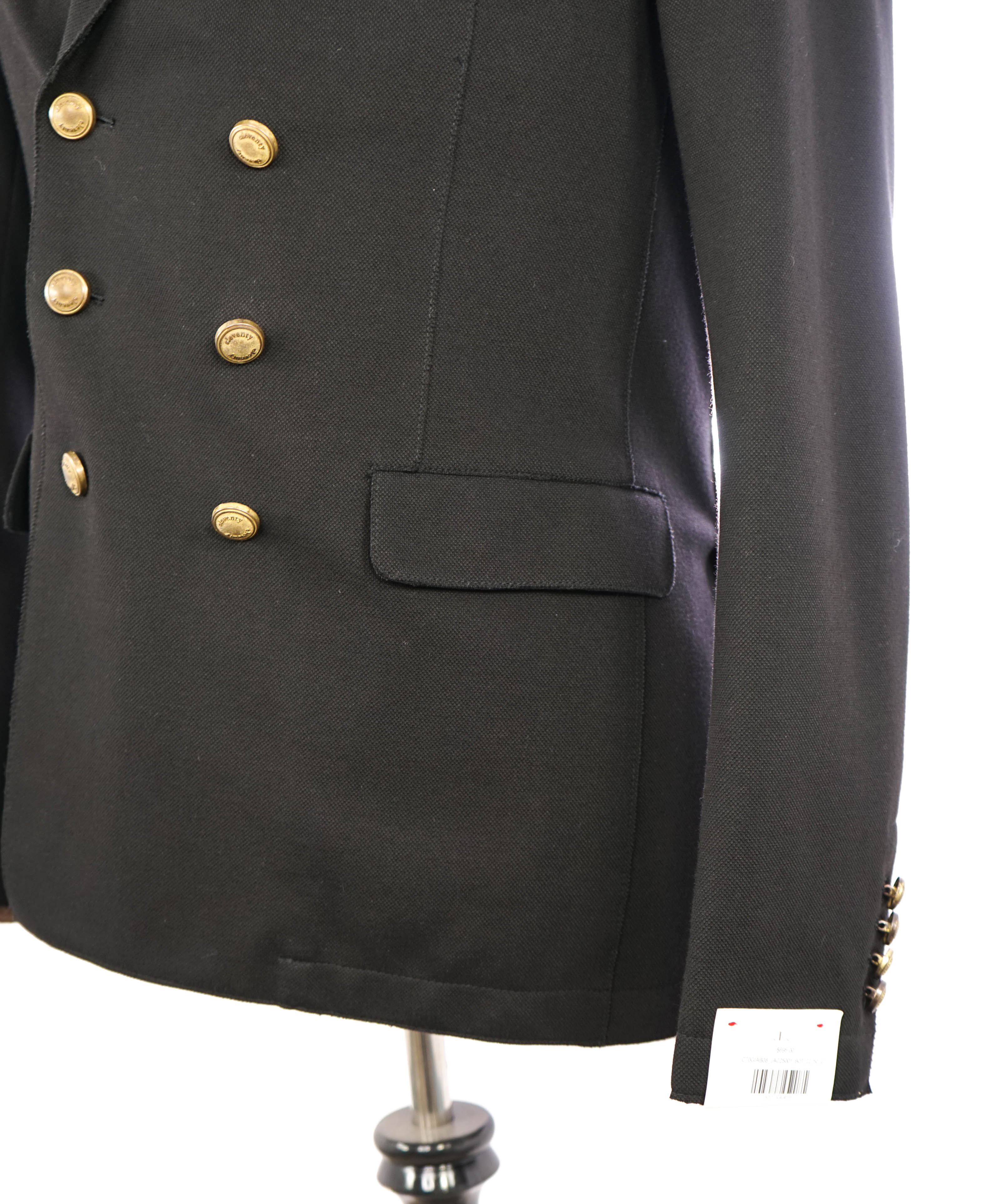 ELEVENTY - Black Woven Double-Breasted Gold Button Unlined Blazer - 40 (50 EU)