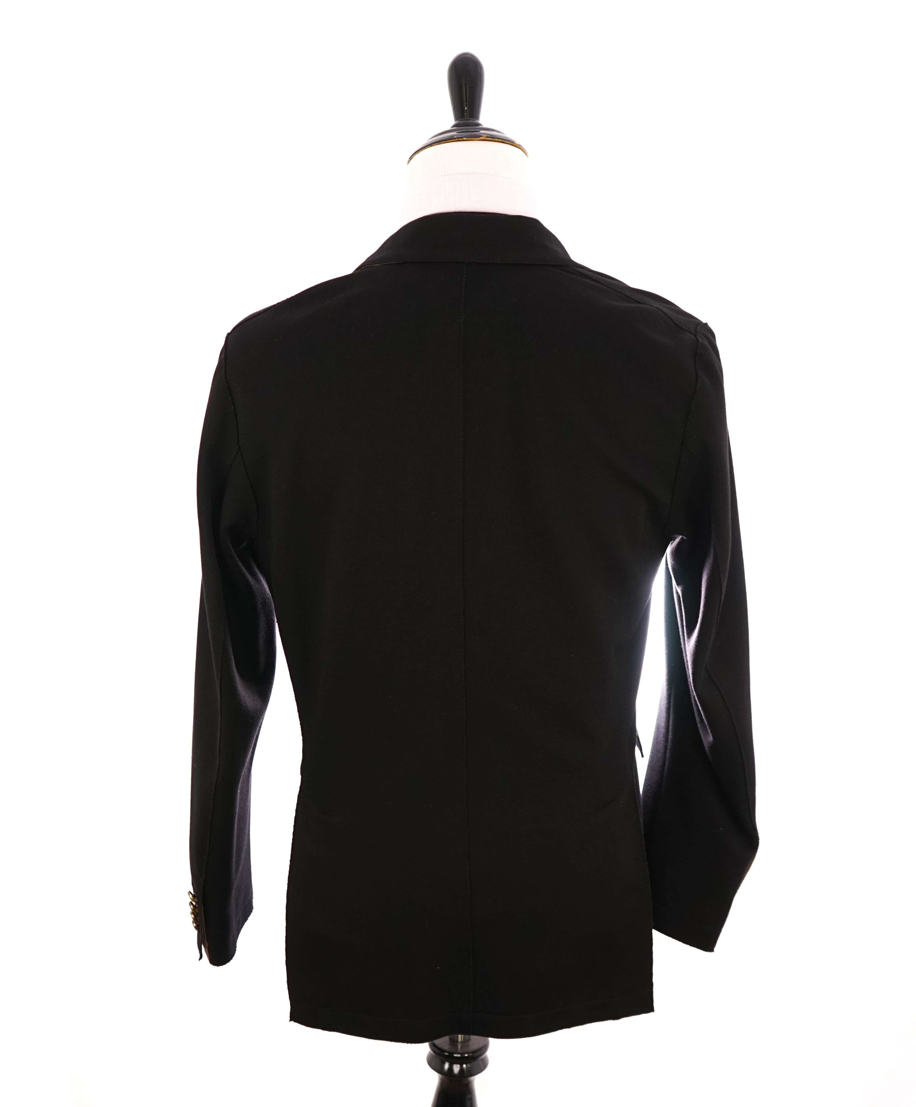 ELEVENTY - Black Woven Double-Breasted Gold Button Unlined Blazer - 40 (50 EU)