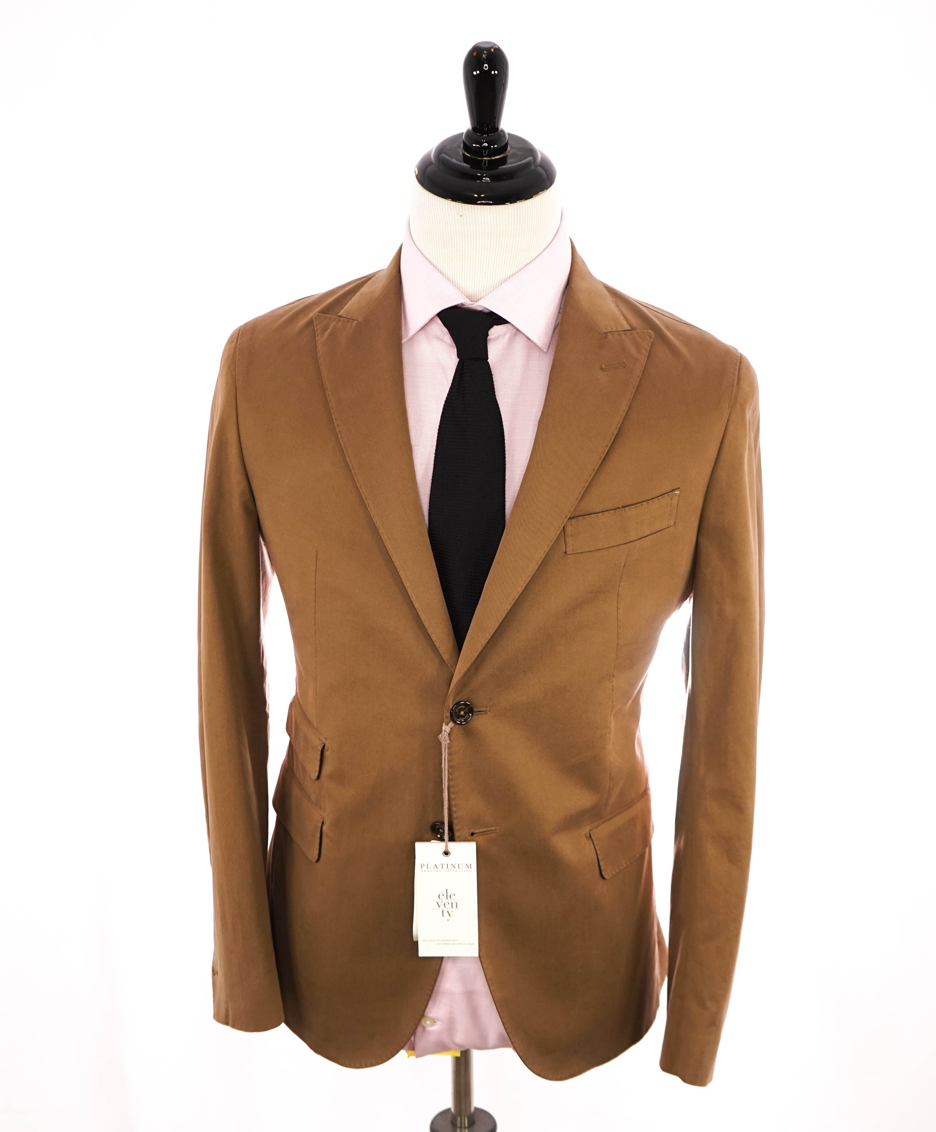 ELEVENTY - By ERMENEGILDO ZEGNA "Cotton / Cashmere" Brown Blazer - 40 (50 EU)